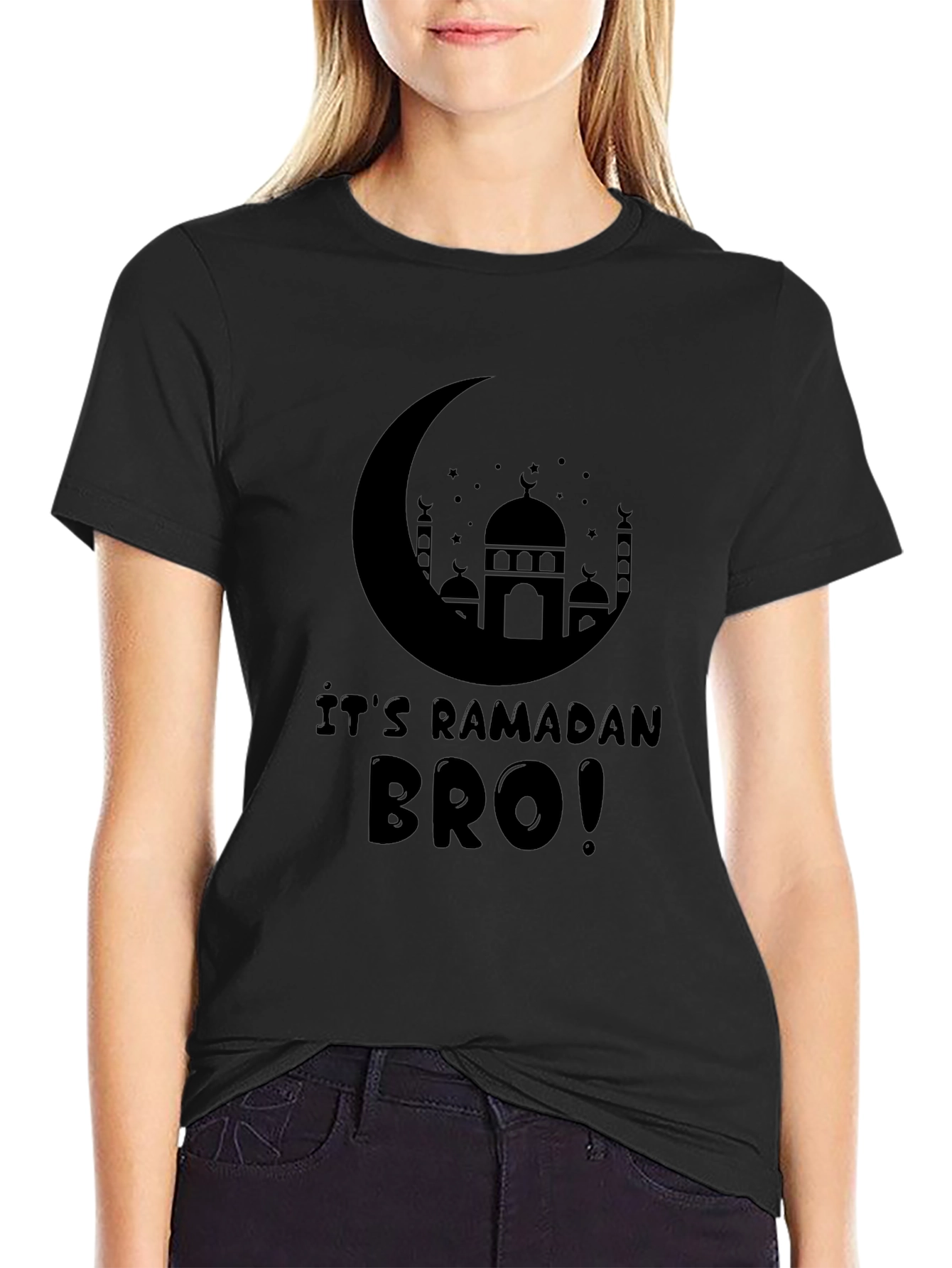 Ramadan Bro T-Shirt - Crescent Moon & Mosque