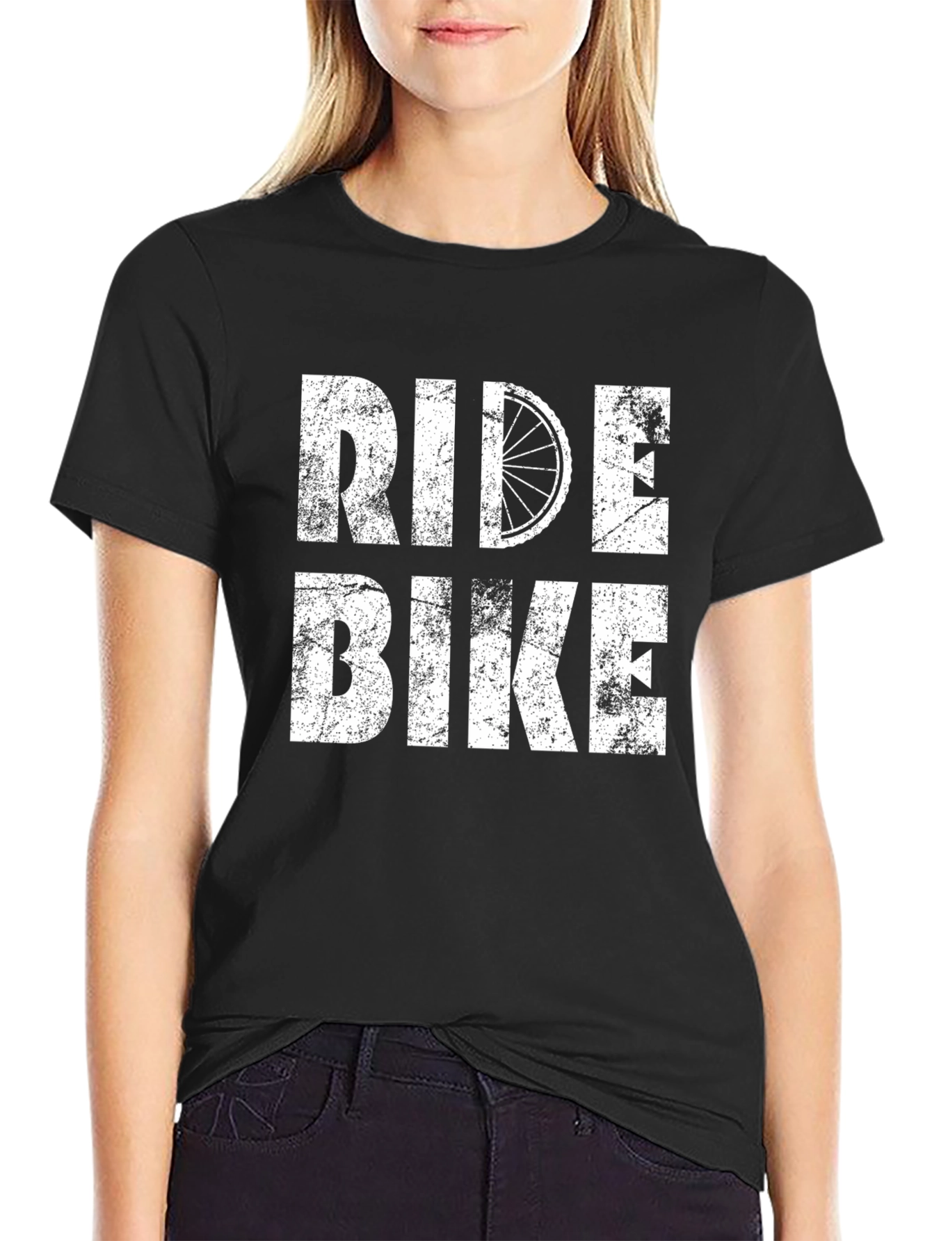 Ride Bike Graphic Tee - Black Cotton T-Shirt