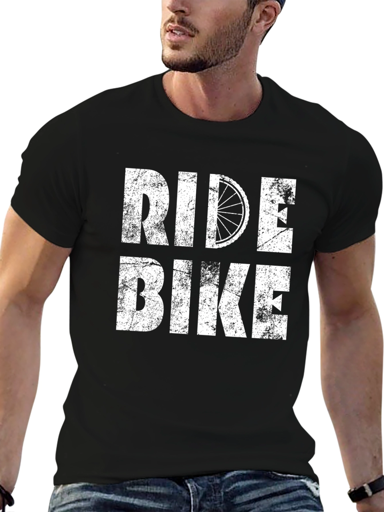 Ride Bike Graphic Tee - Black Cotton T-Shirt