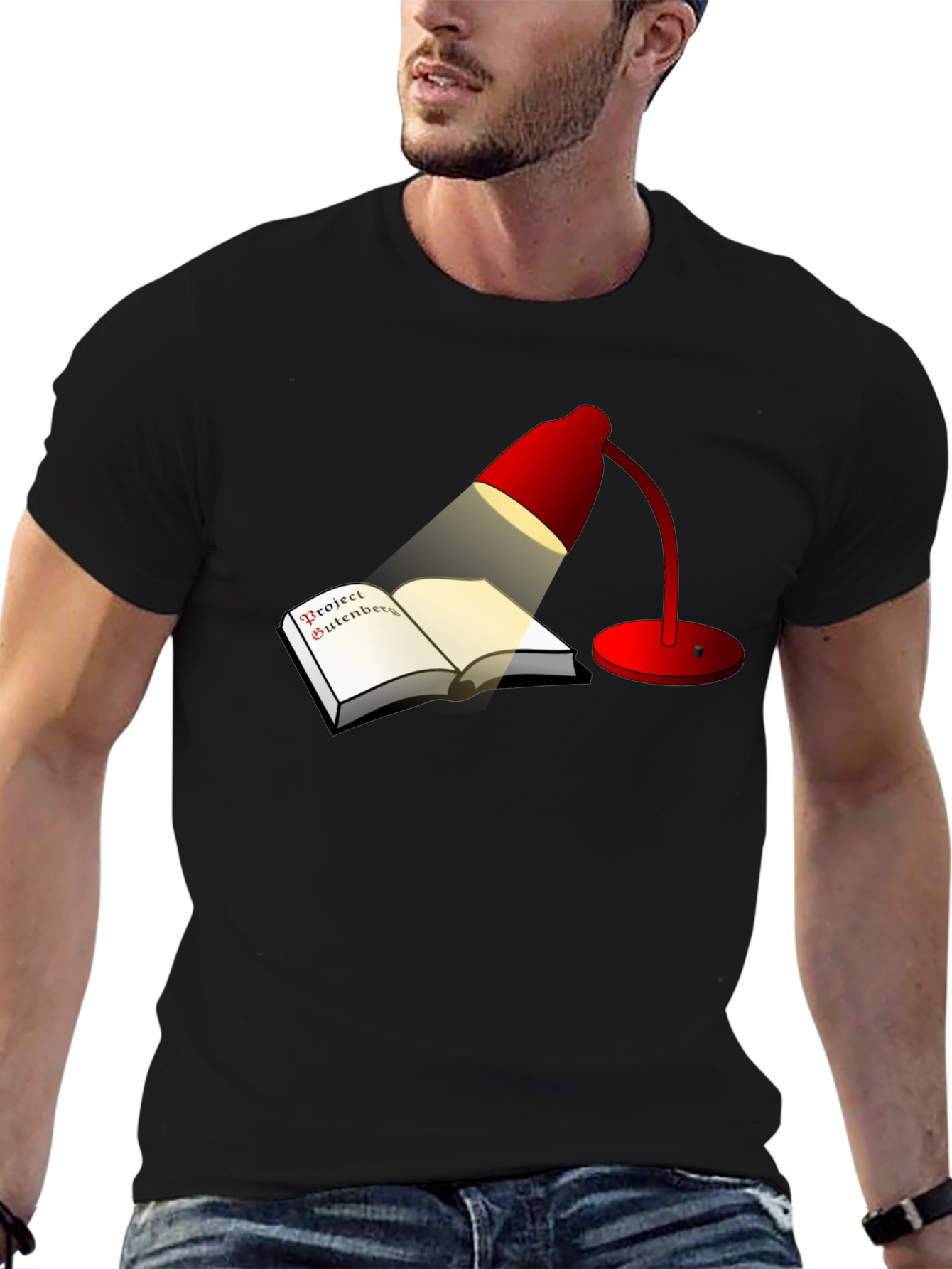 Project Gutenberg Red Lamp Black Tee