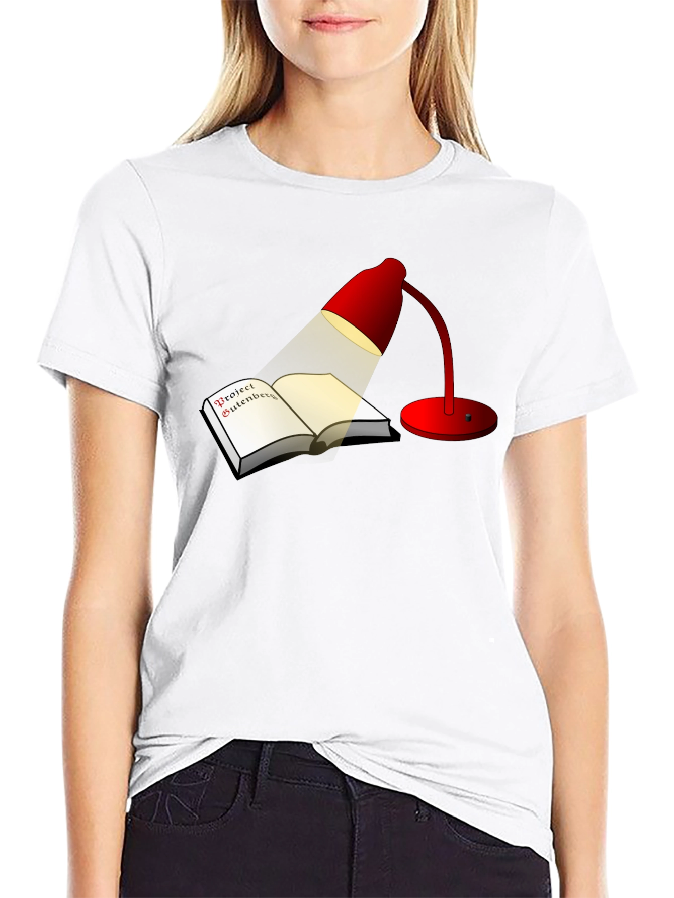 Project Gutenberg Red Lamp Black Tee