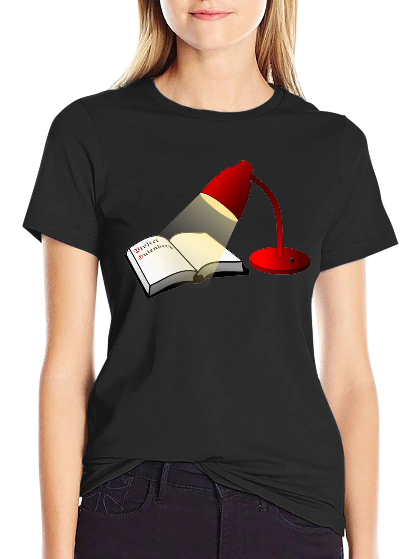 Project Gutenberg Red Lamp Black Tee