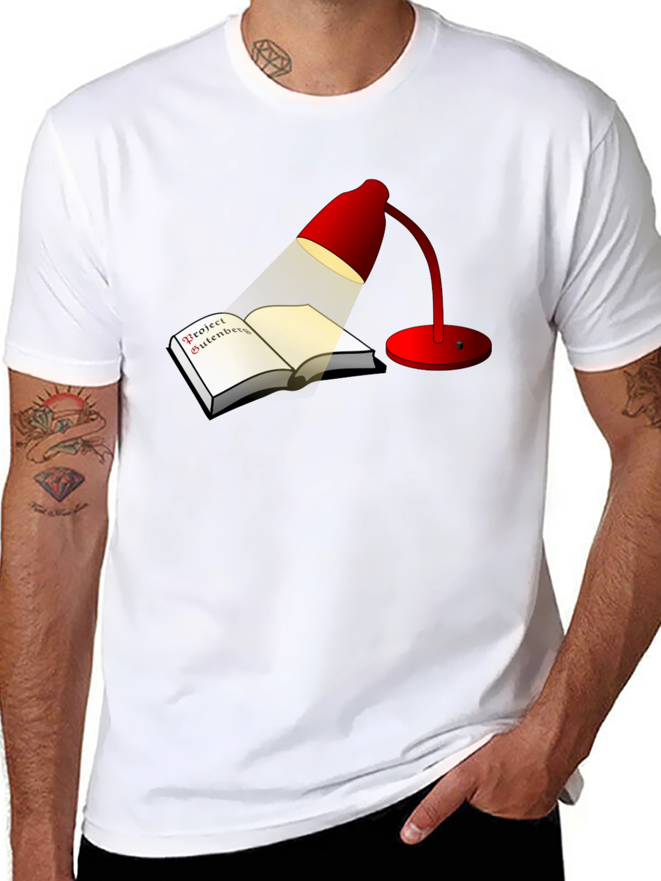 Project Gutenberg Red Lamp Black Tee