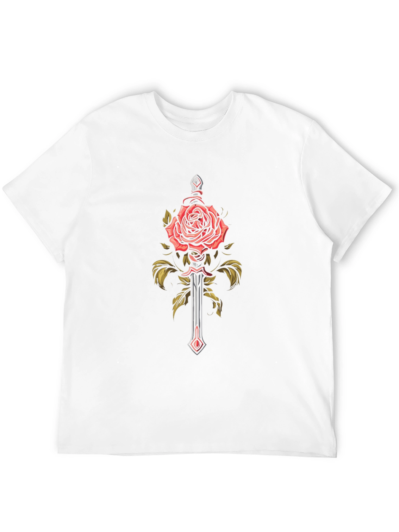 Rose and Sword Graphic Tee - Edgy Style