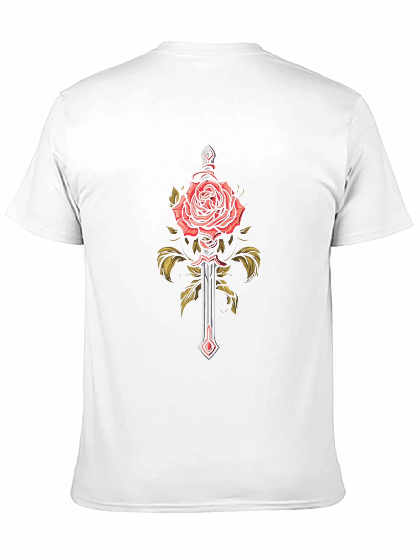 Rose and Sword Graphic Tee - Edgy Style