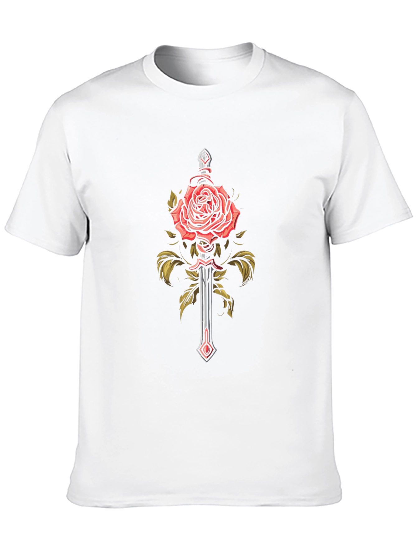 Rose and Sword Graphic Tee - Edgy Style