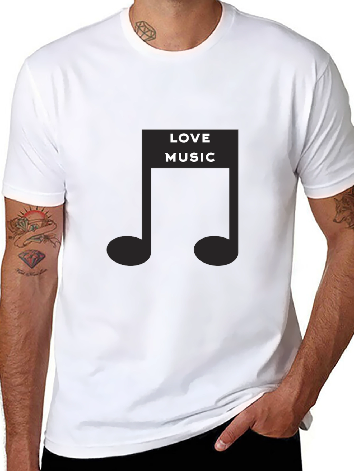 Love Music Graphic Black T-Shirt