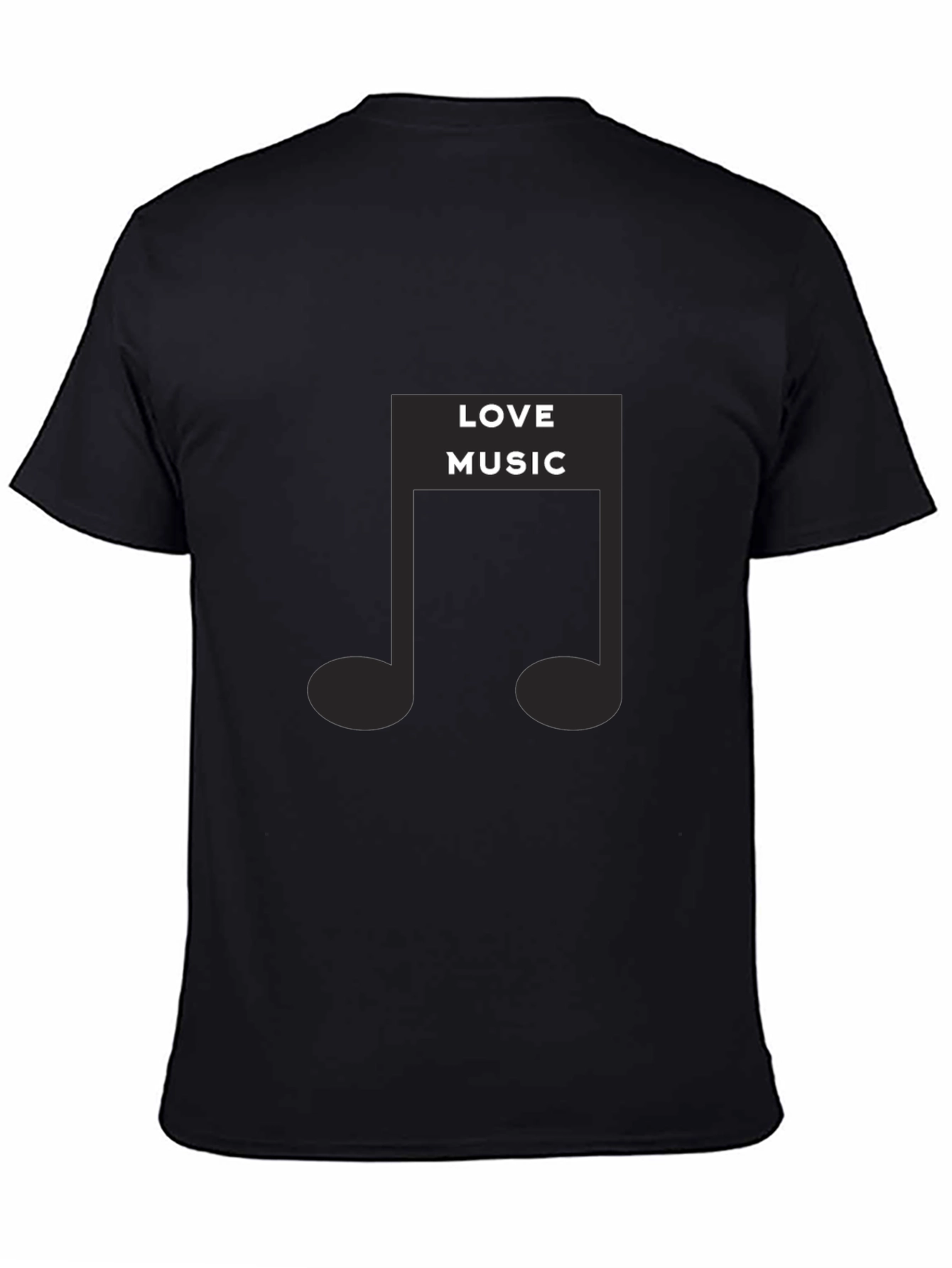 Love Music Graphic Black T-Shirt