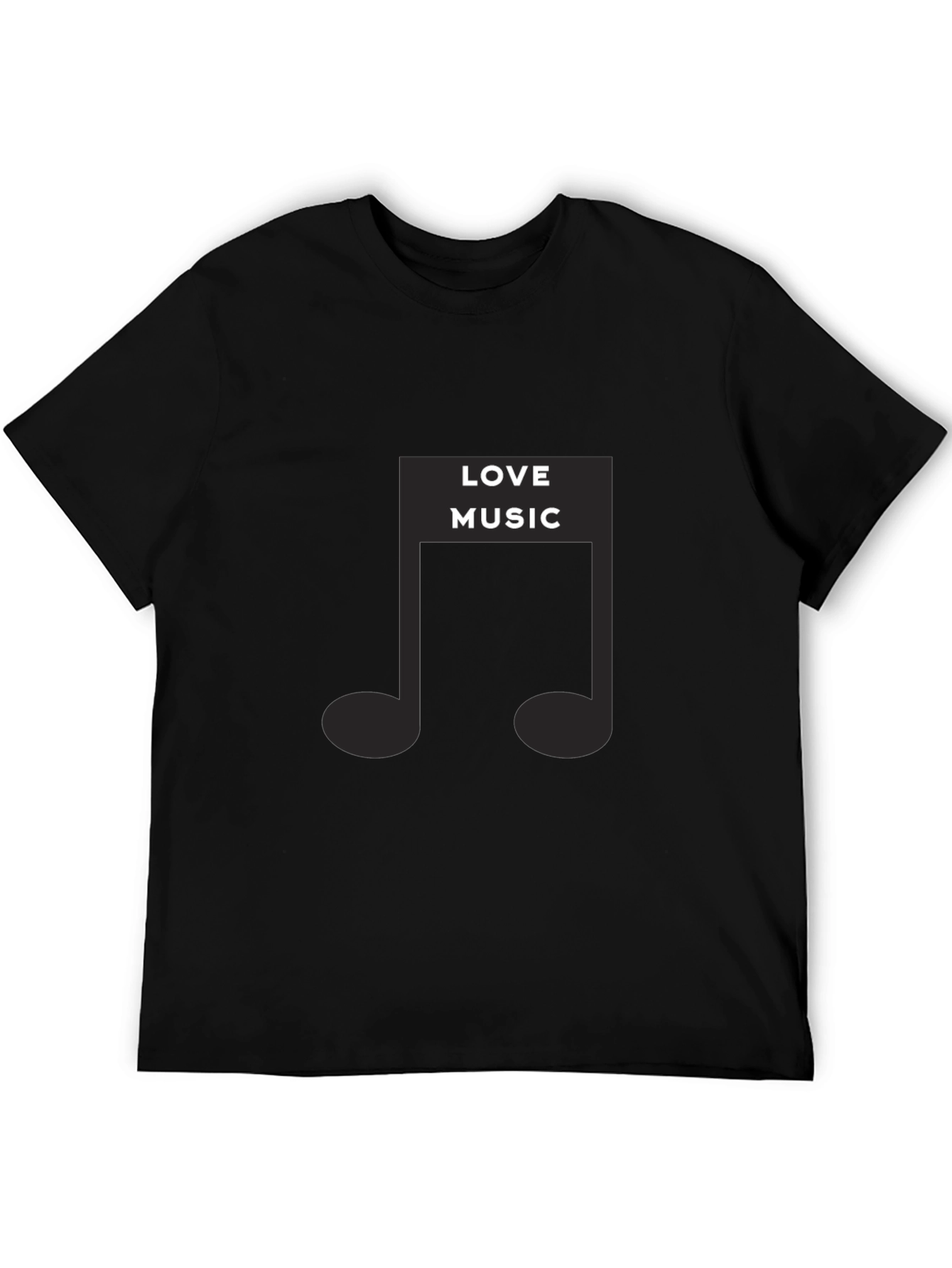 Love Music Graphic Black T-Shirt