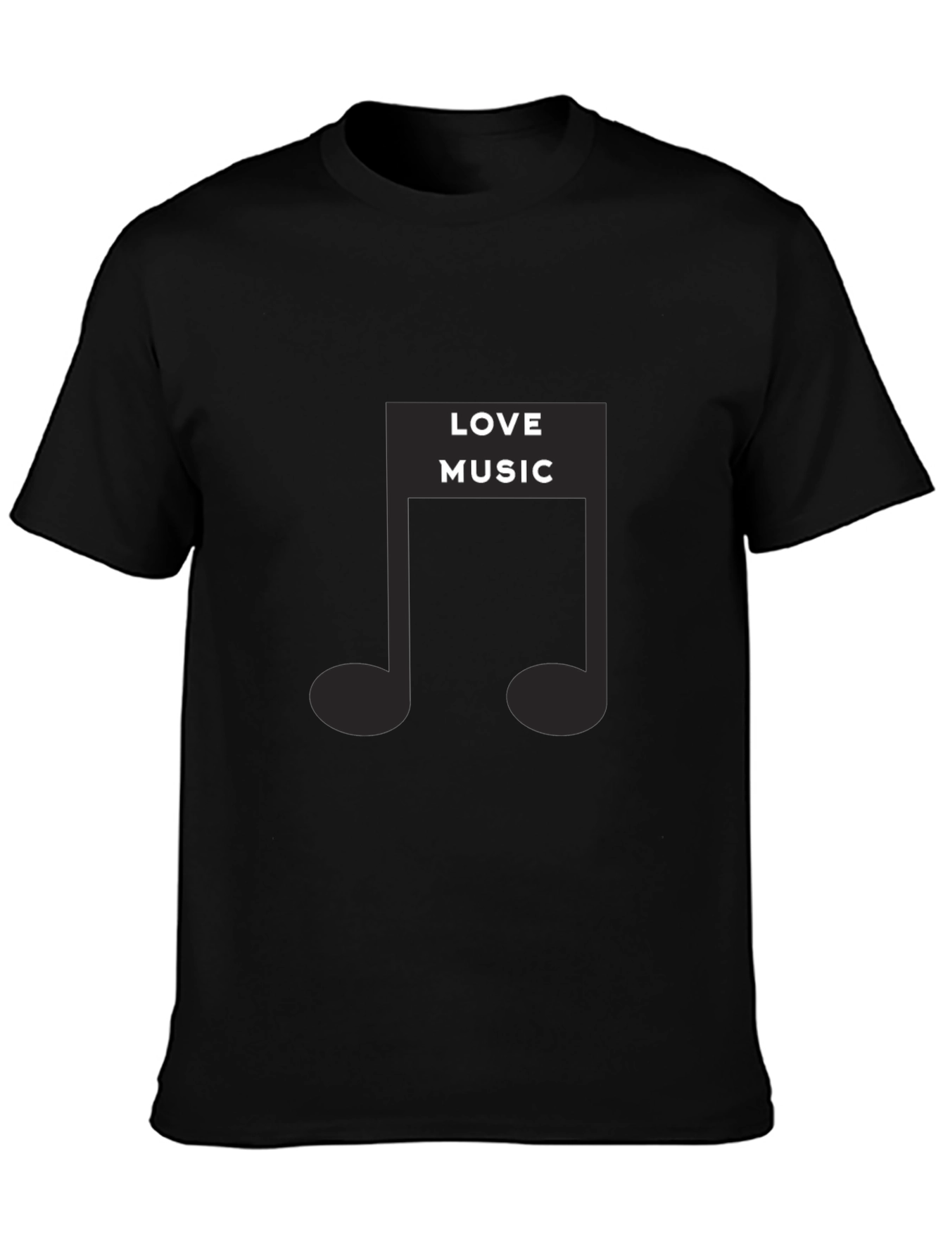 Love Music Graphic Black T-Shirt