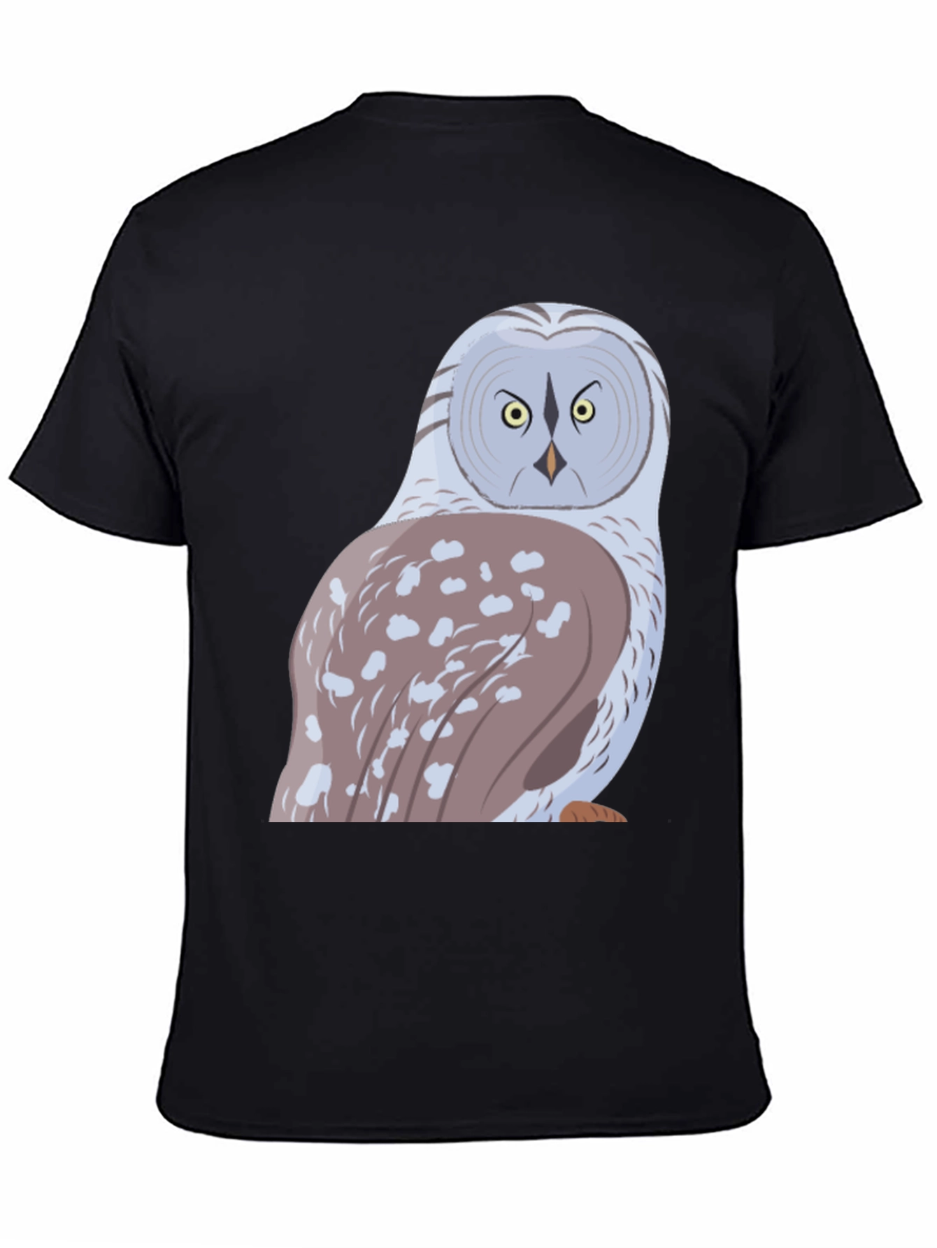 Owl Graphic Print T-Shirt - Black