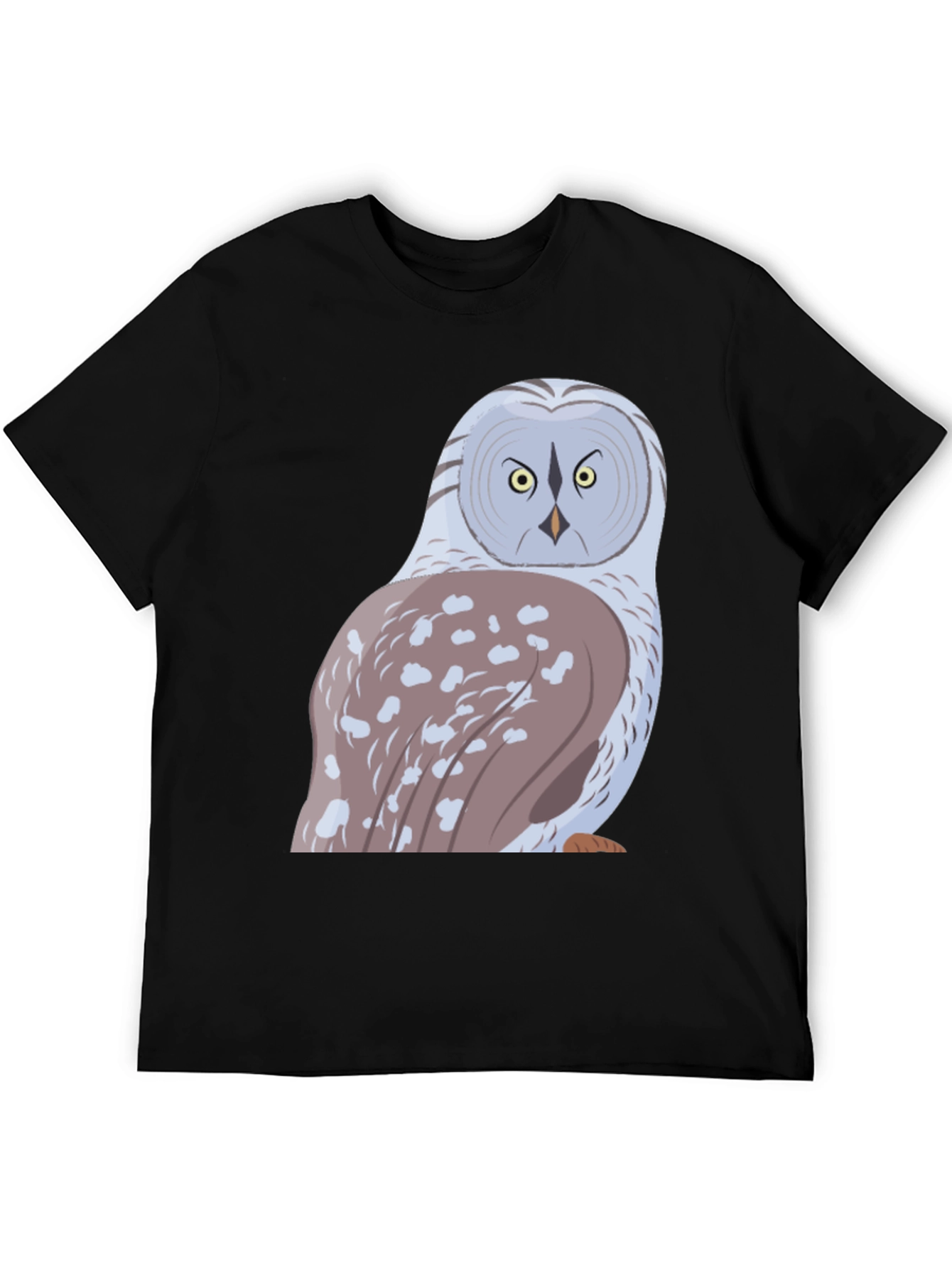 Owl Graphic Print T-Shirt - Black