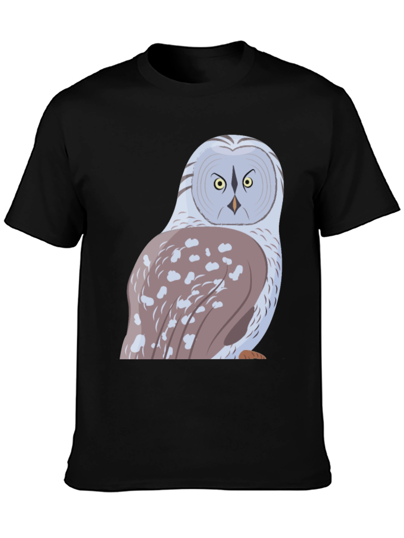 Owl Graphic Print T-Shirt - Black