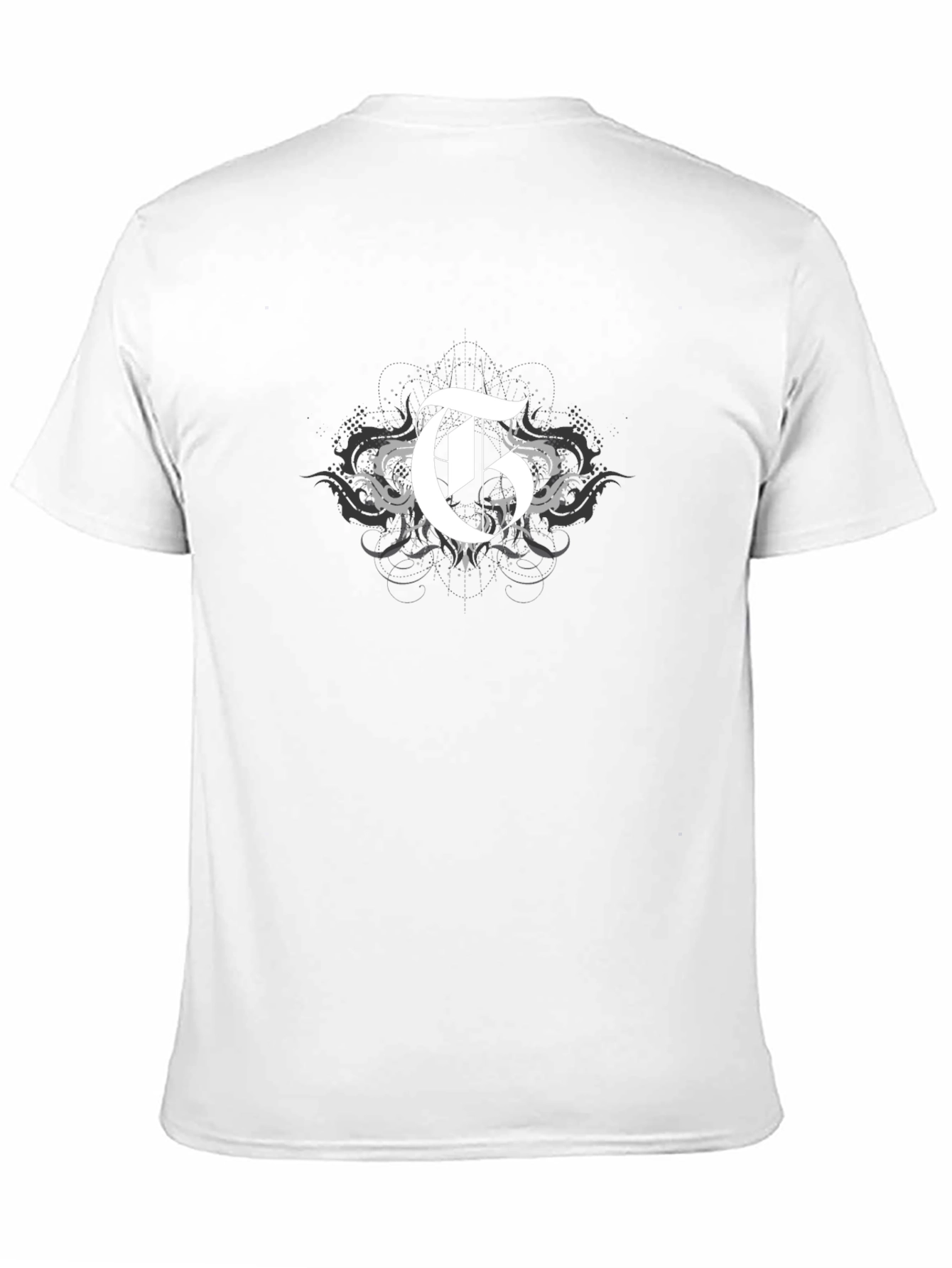 Black T-Shirt with Gothic Initial G Design