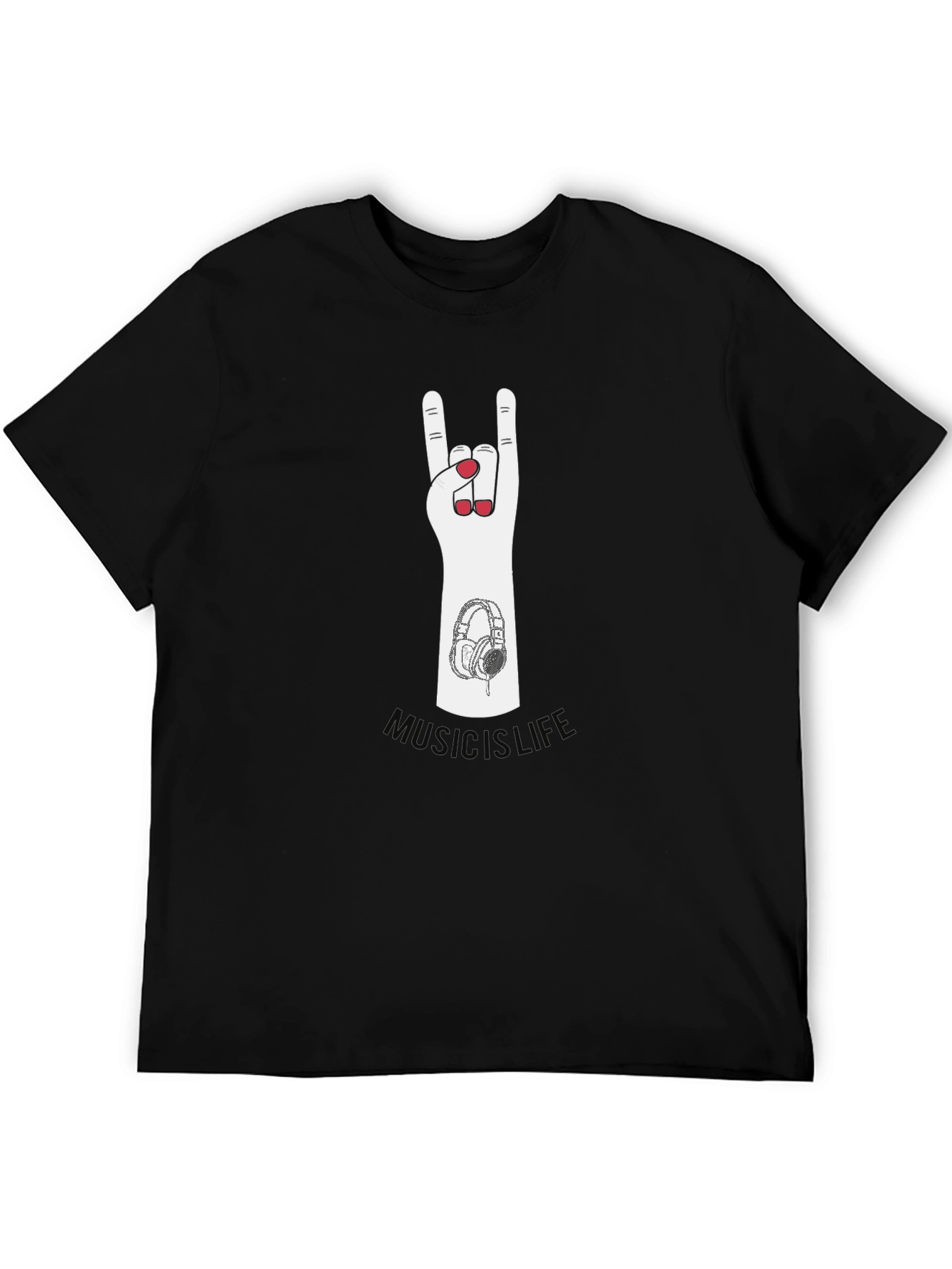 Music Is Life Graphic Print T-Shirt