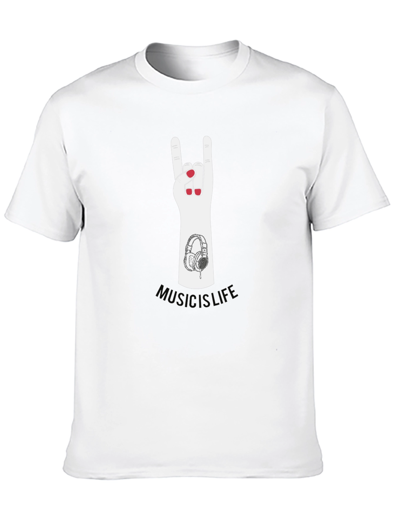 Music Is Life Graphic Print T-Shirt