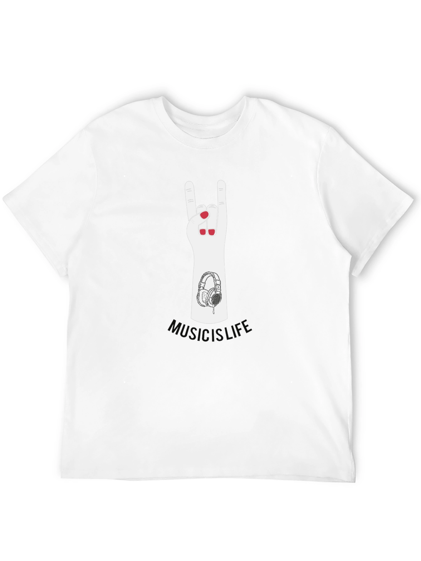 Music Is Life Graphic Print T-Shirt