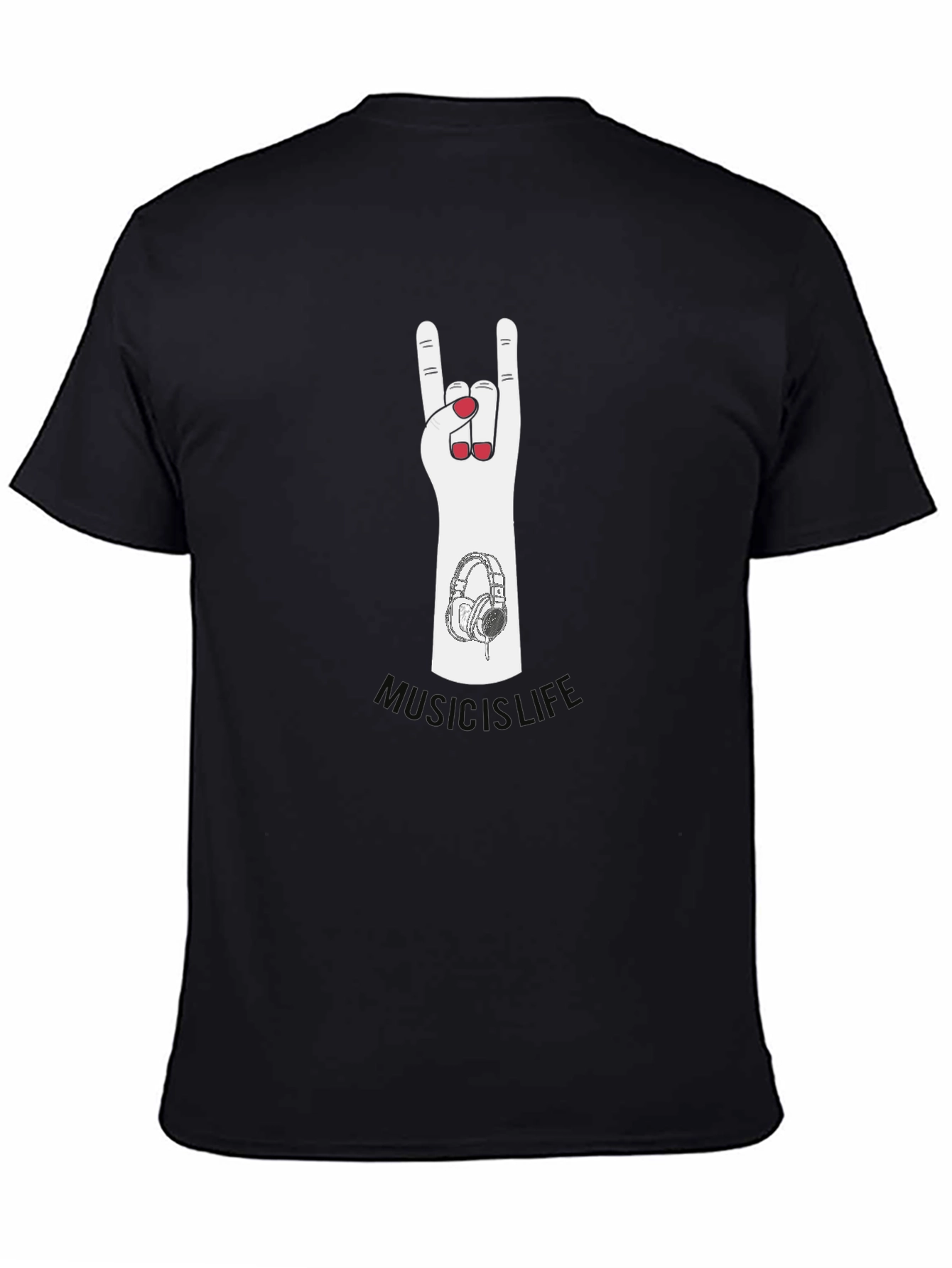 Music Is Life Graphic Print T-Shirt