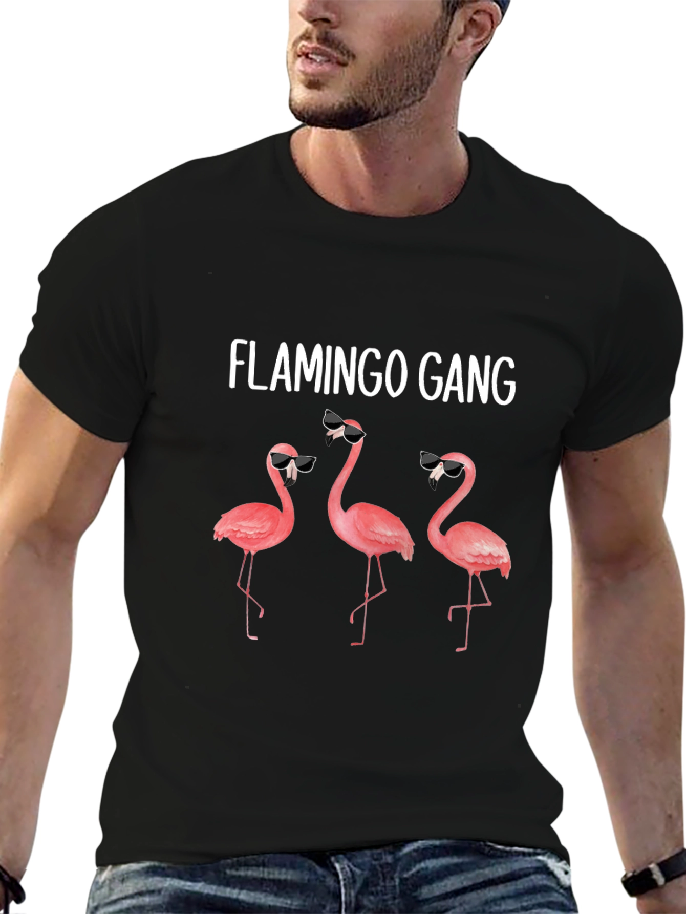 Flamingo Gang Graphic Tee - Cool Animal Print