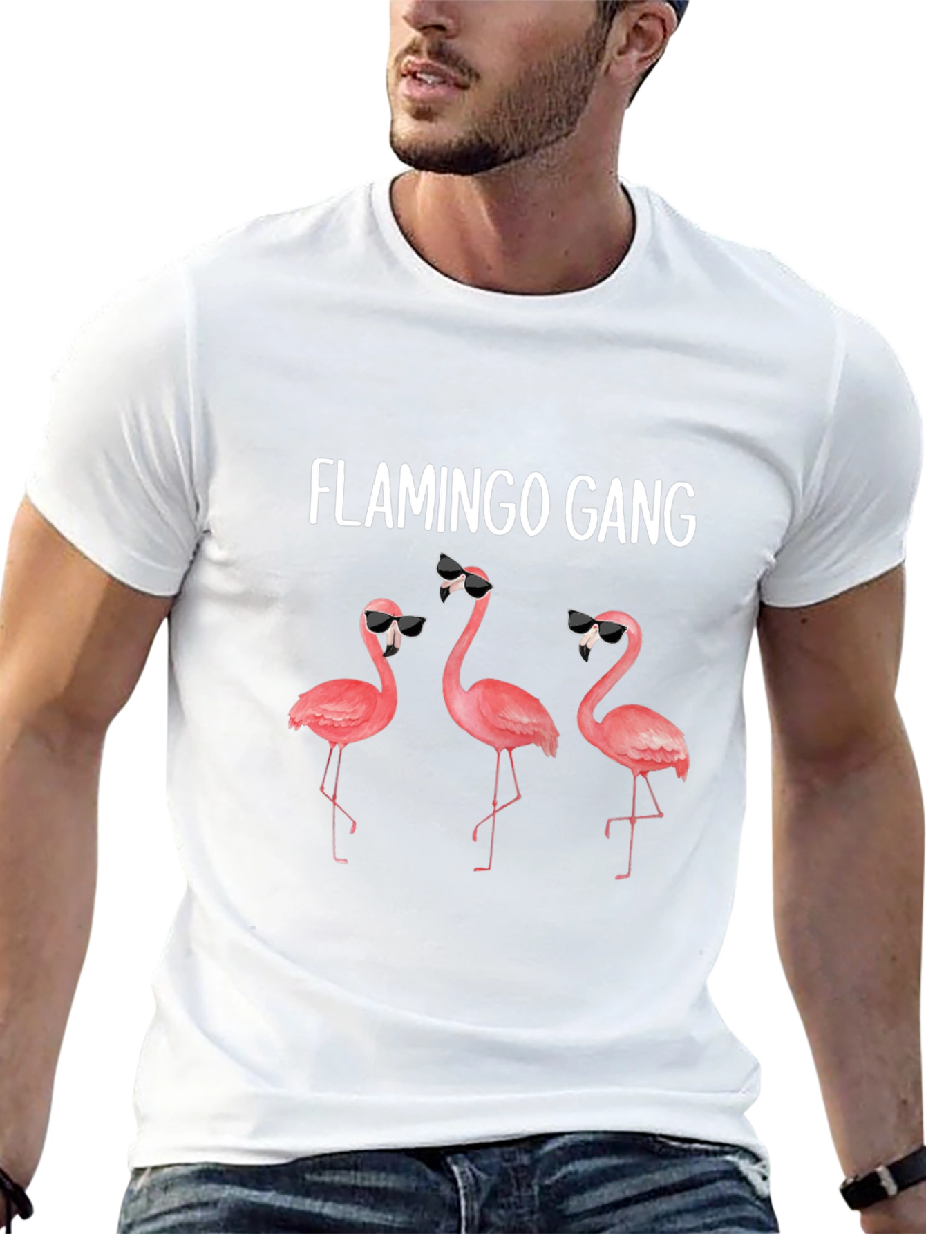 Flamingo Gang Graphic Tee - Cool Animal Print