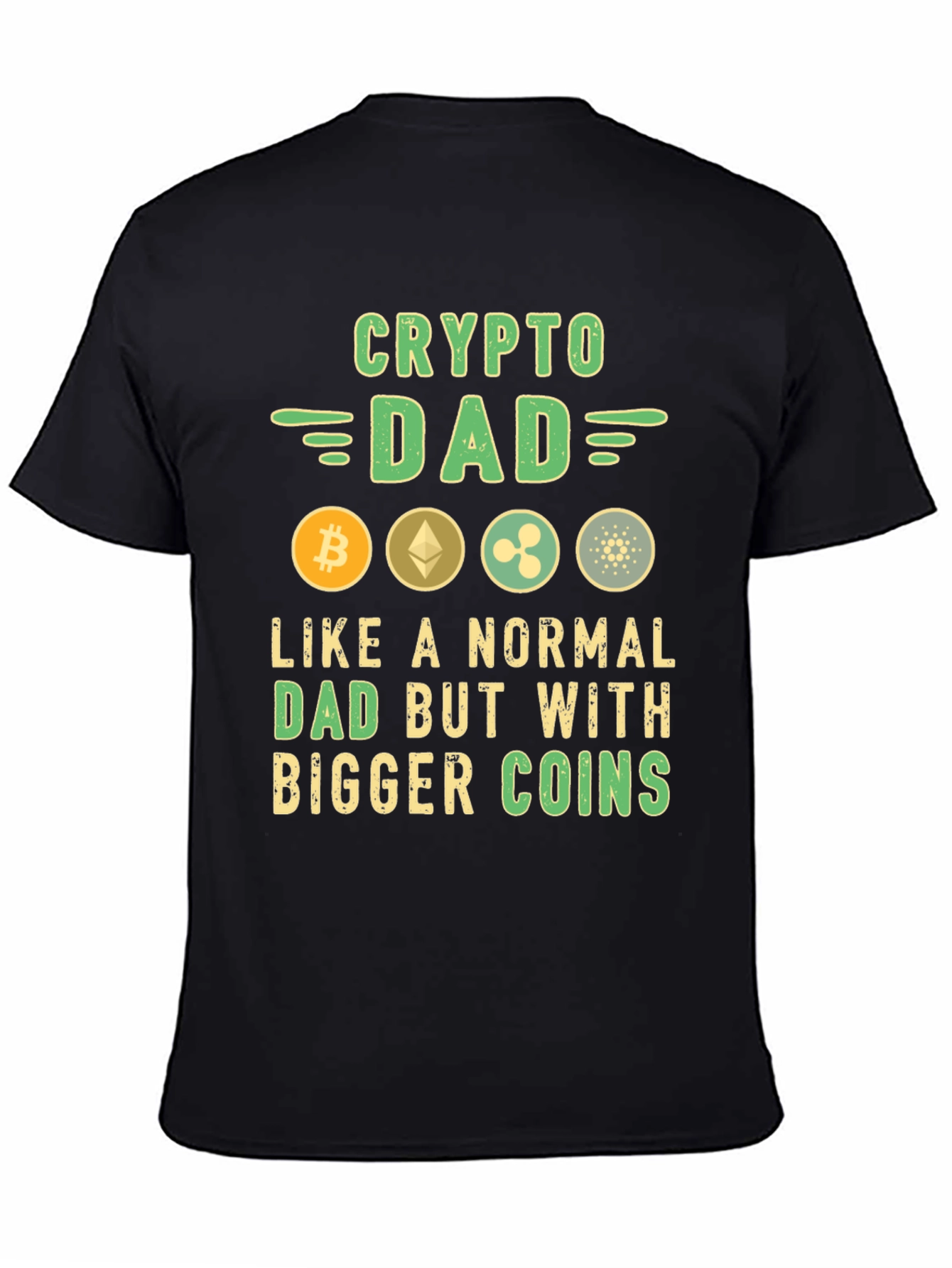 Crypto Dad T-Shirt Bitcoin Ethereum Ripple Cardano