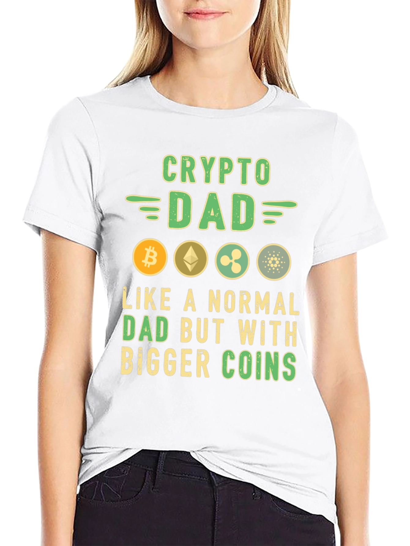 Crypto Dad T-Shirt Bitcoin Ethereum Ripple Cardano