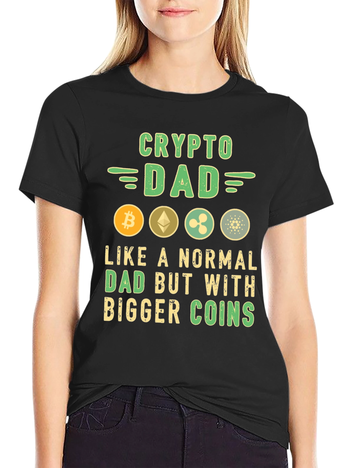 Crypto Dad T-Shirt Bitcoin Ethereum Ripple Cardano