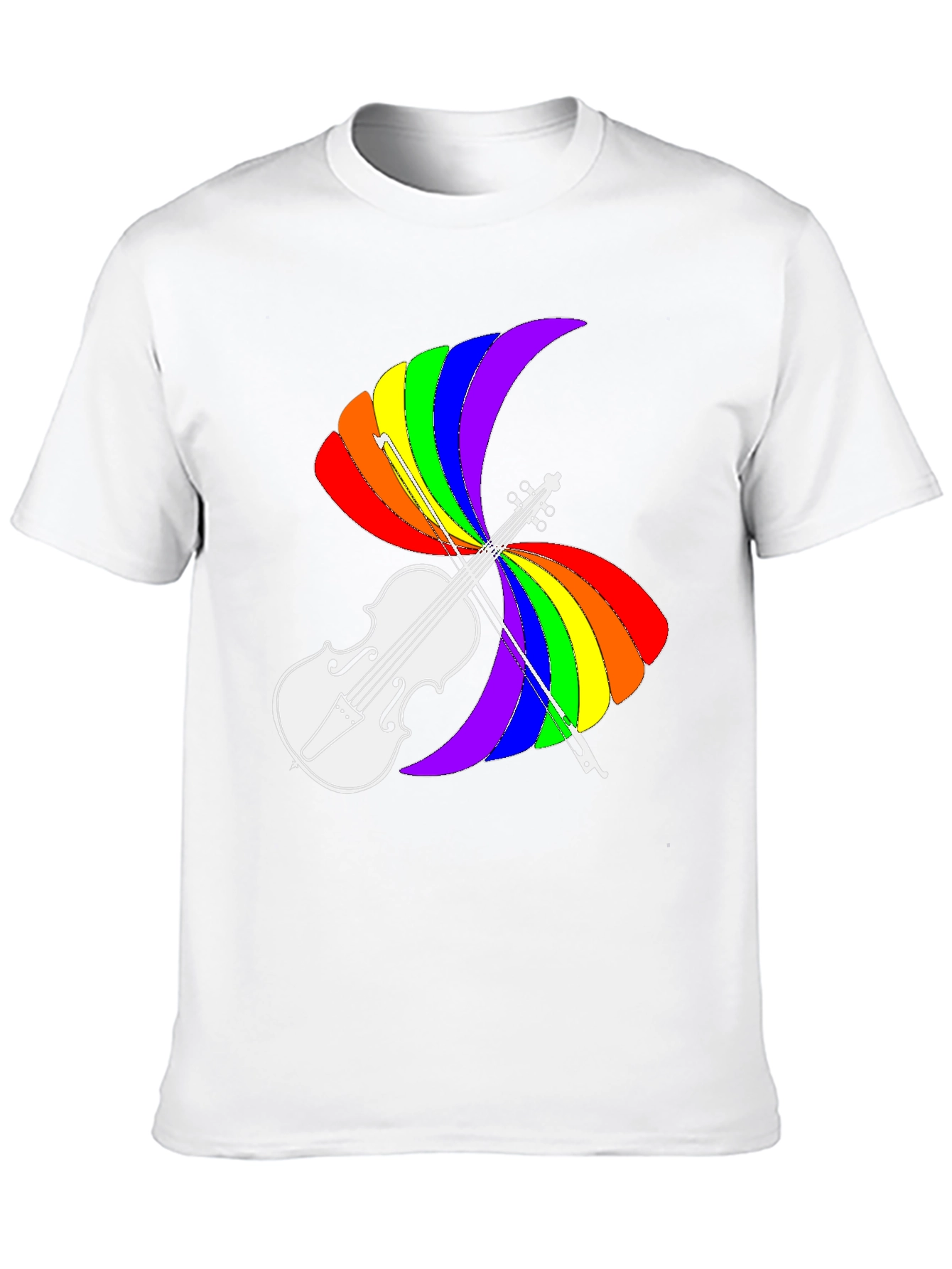 Rainbow Violin T-Shirt - Pride Music Tee