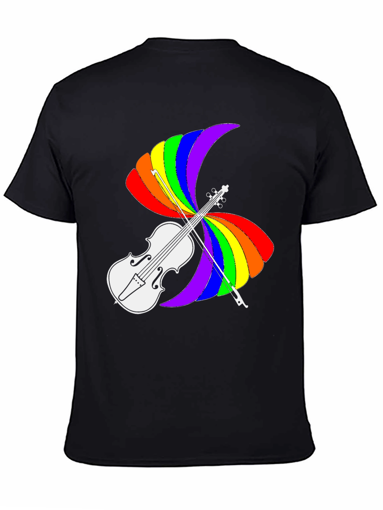 Rainbow Violin T-Shirt - Pride Music Tee