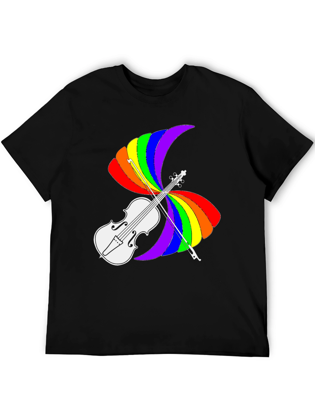 Rainbow Violin T-Shirt - Pride Music Tee