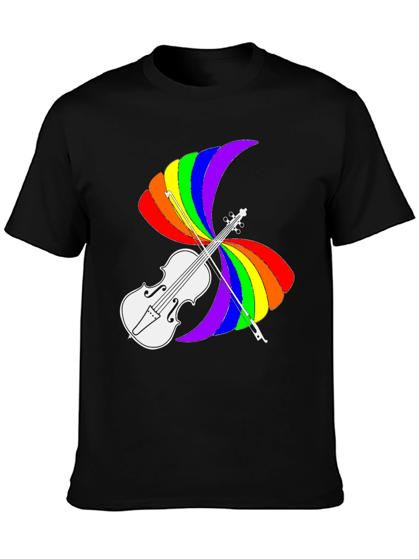 Rainbow Violin T-Shirt - Pride Music Tee
