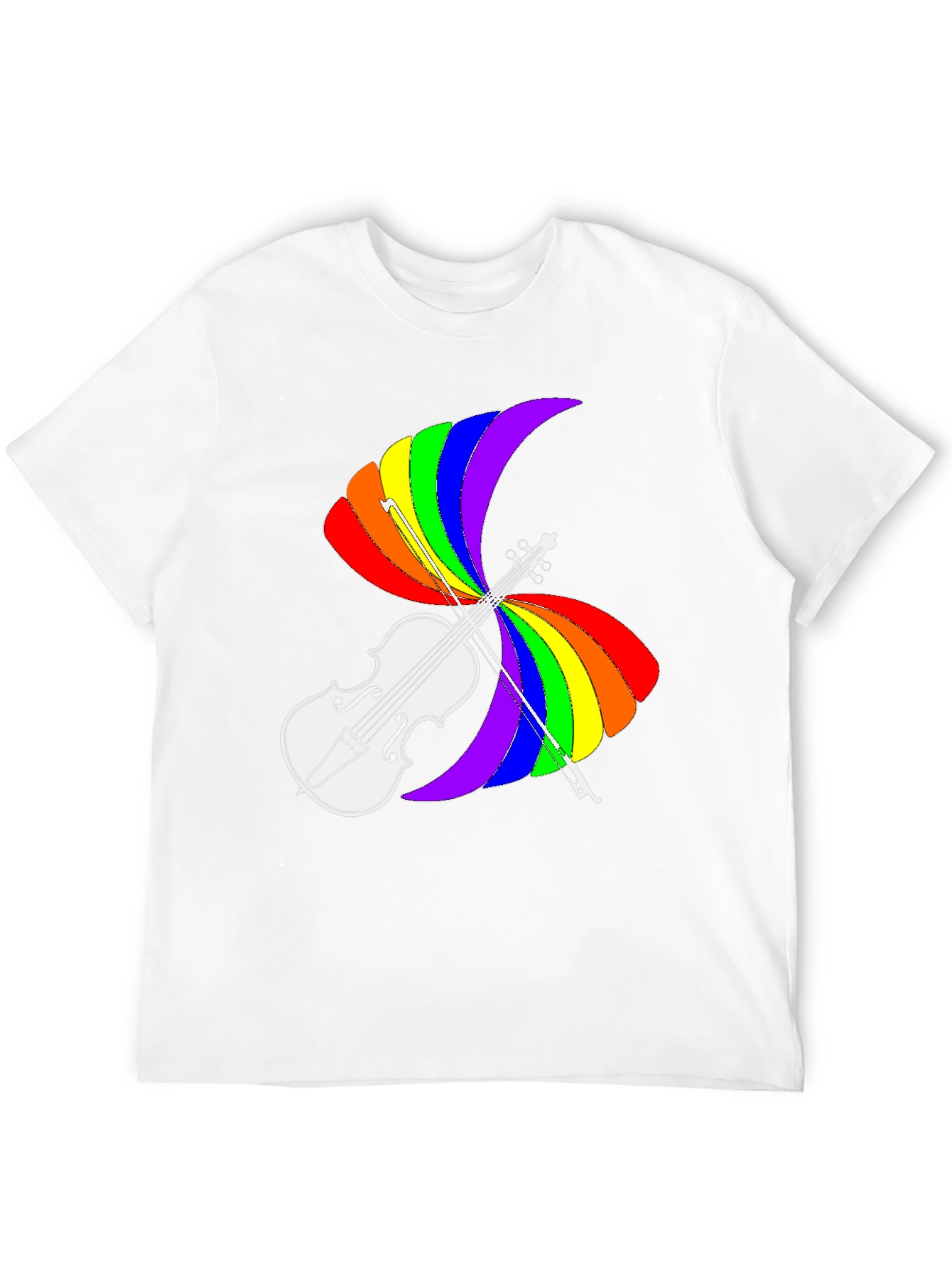 Rainbow Violin T-Shirt - Pride Music Tee