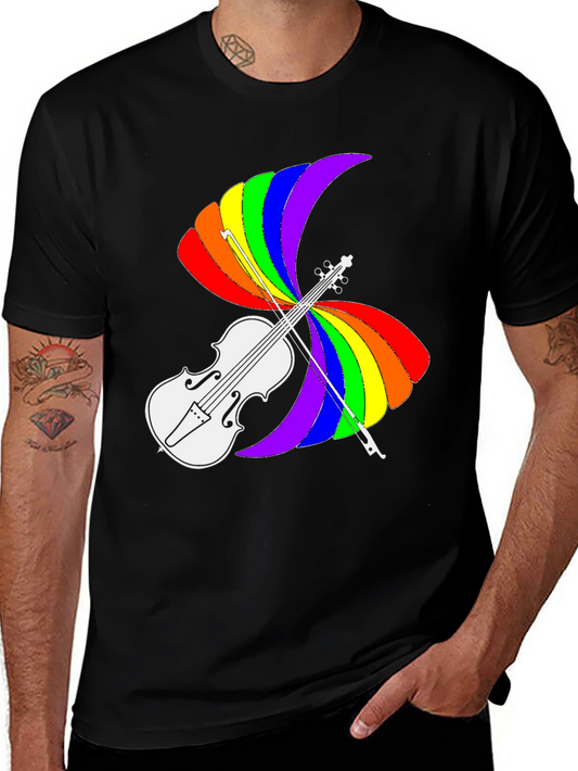 Rainbow Violin T-Shirt - Pride Music Tee