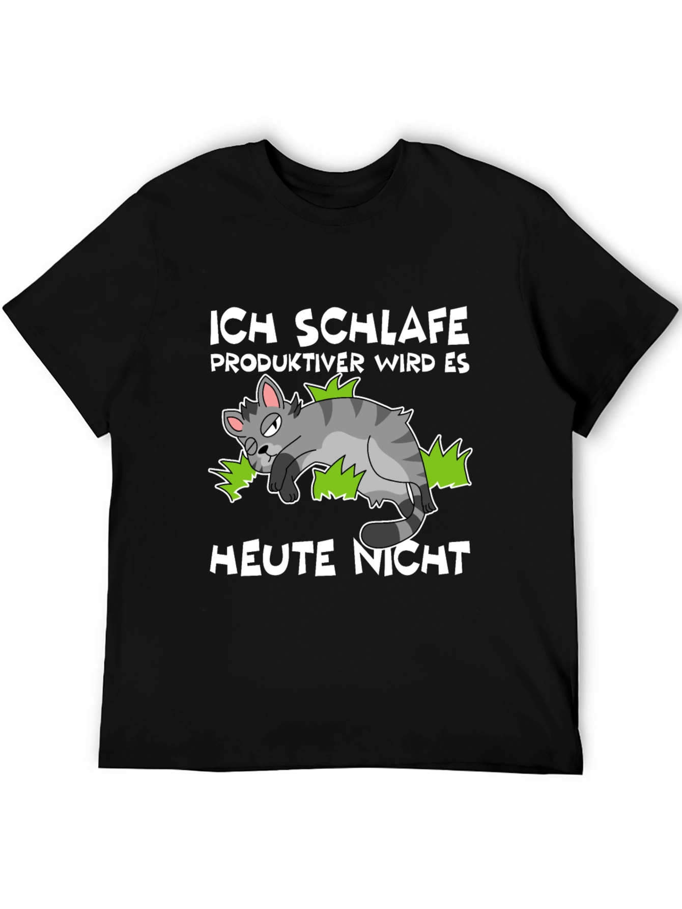 Ich Schlafe T-Shirt Funny Cat Graphic Novelty Tee