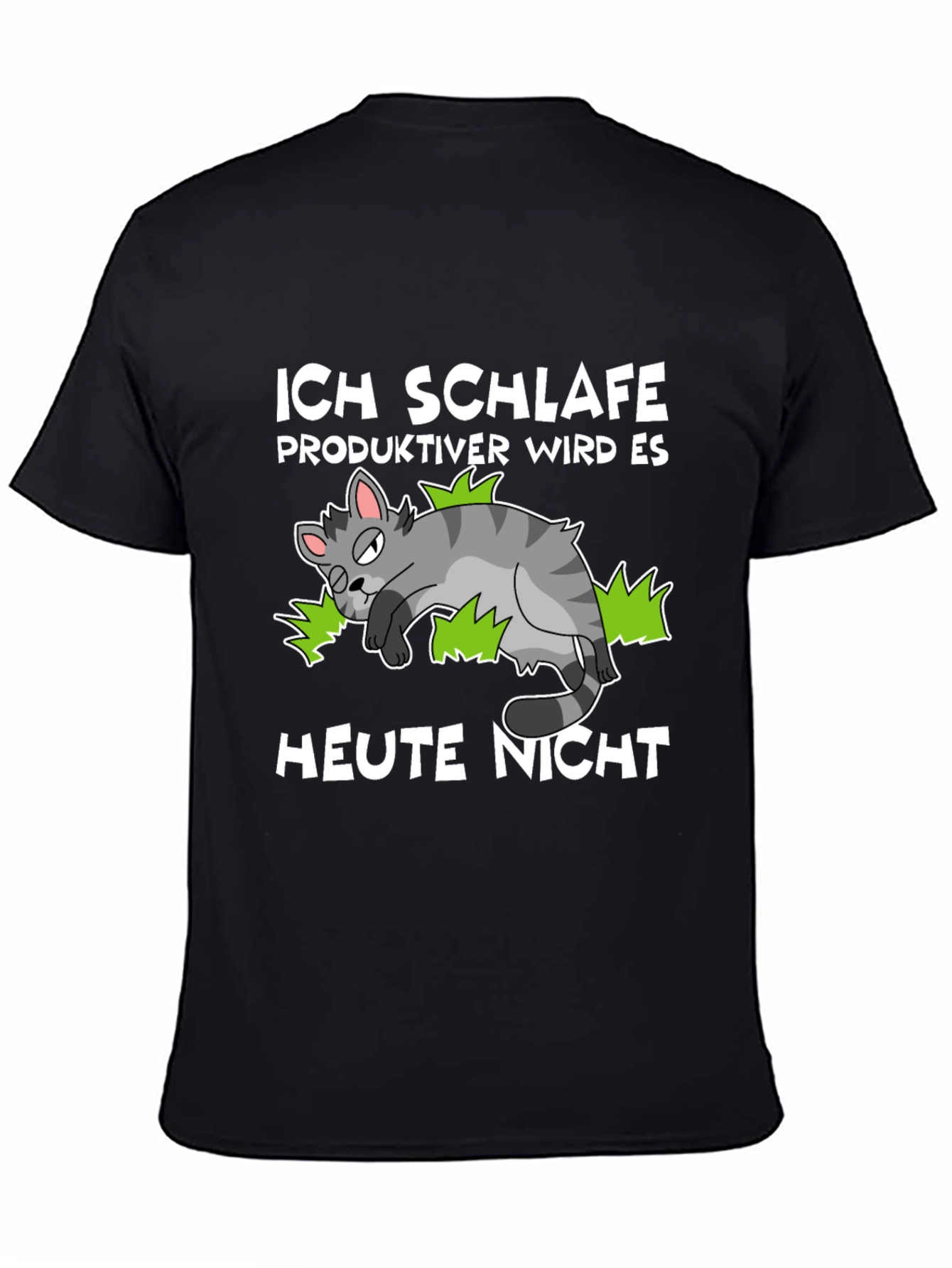 Ich Schlafe T-Shirt Funny Cat Graphic Novelty Tee