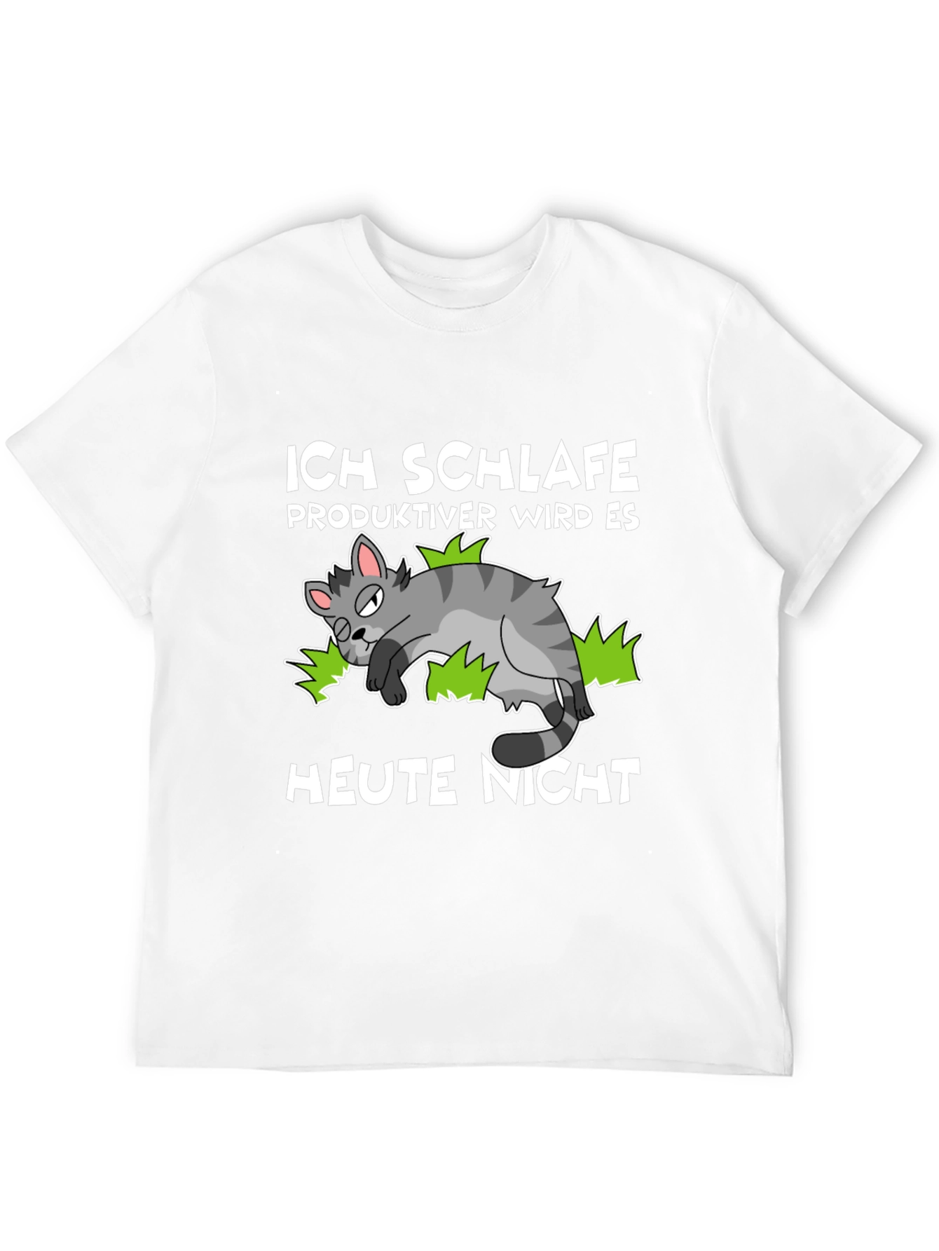 Ich Schlafe T-Shirt Funny Cat Graphic Novelty Tee