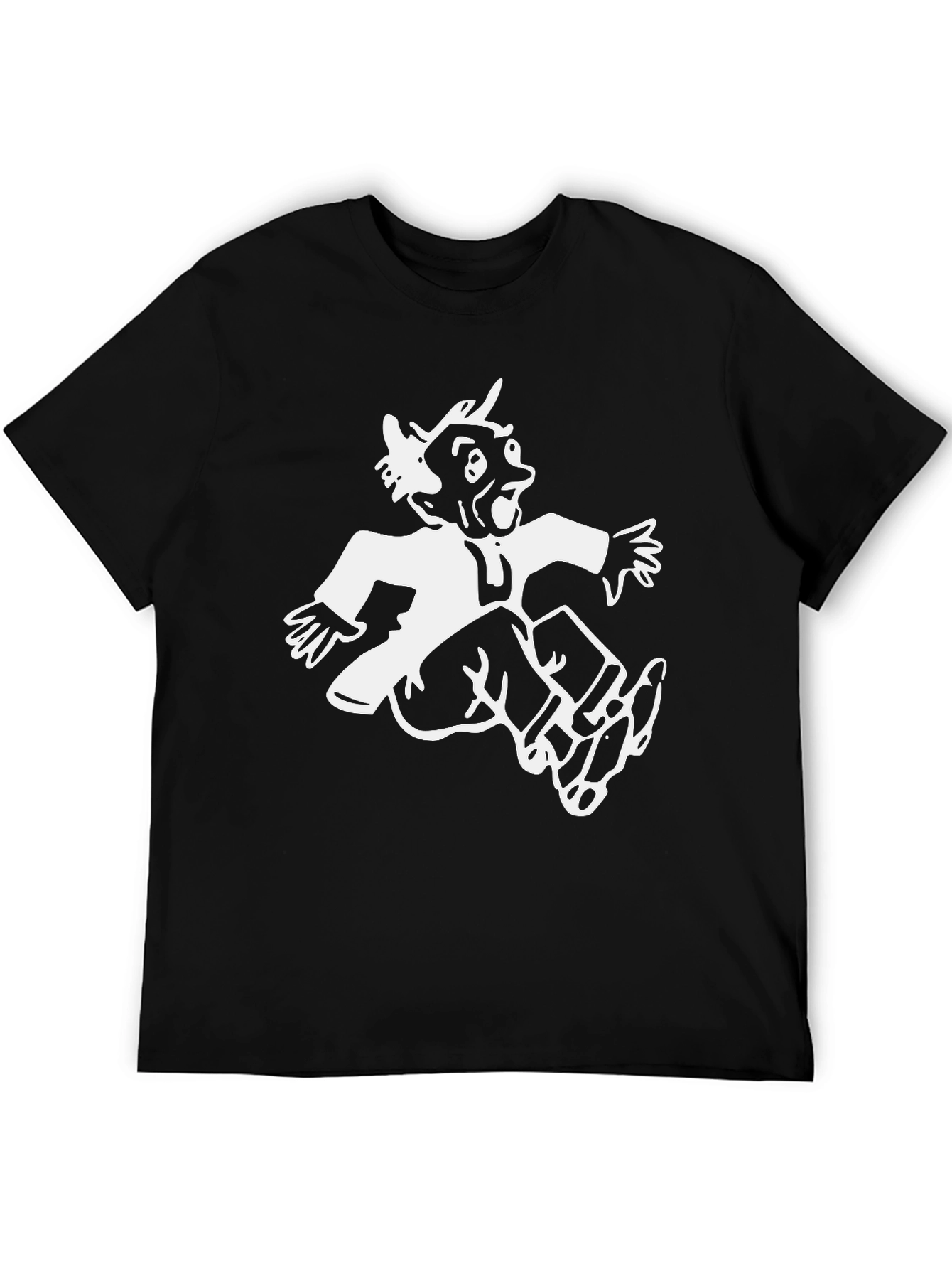 Retro Cartoon Graphic Black T-Shirt