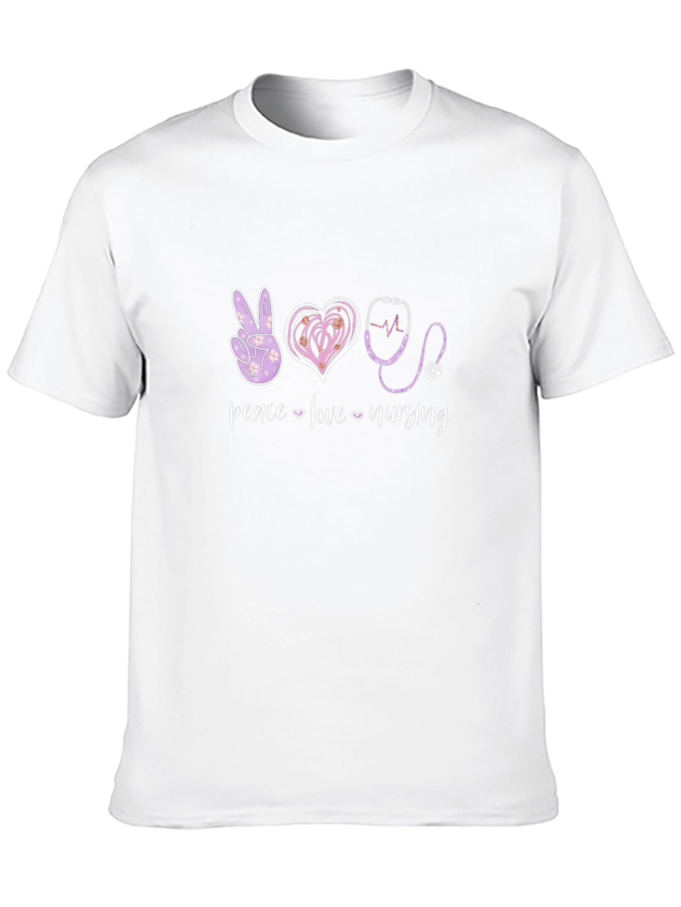 Peace Love Nursing Graphic T-Shirt