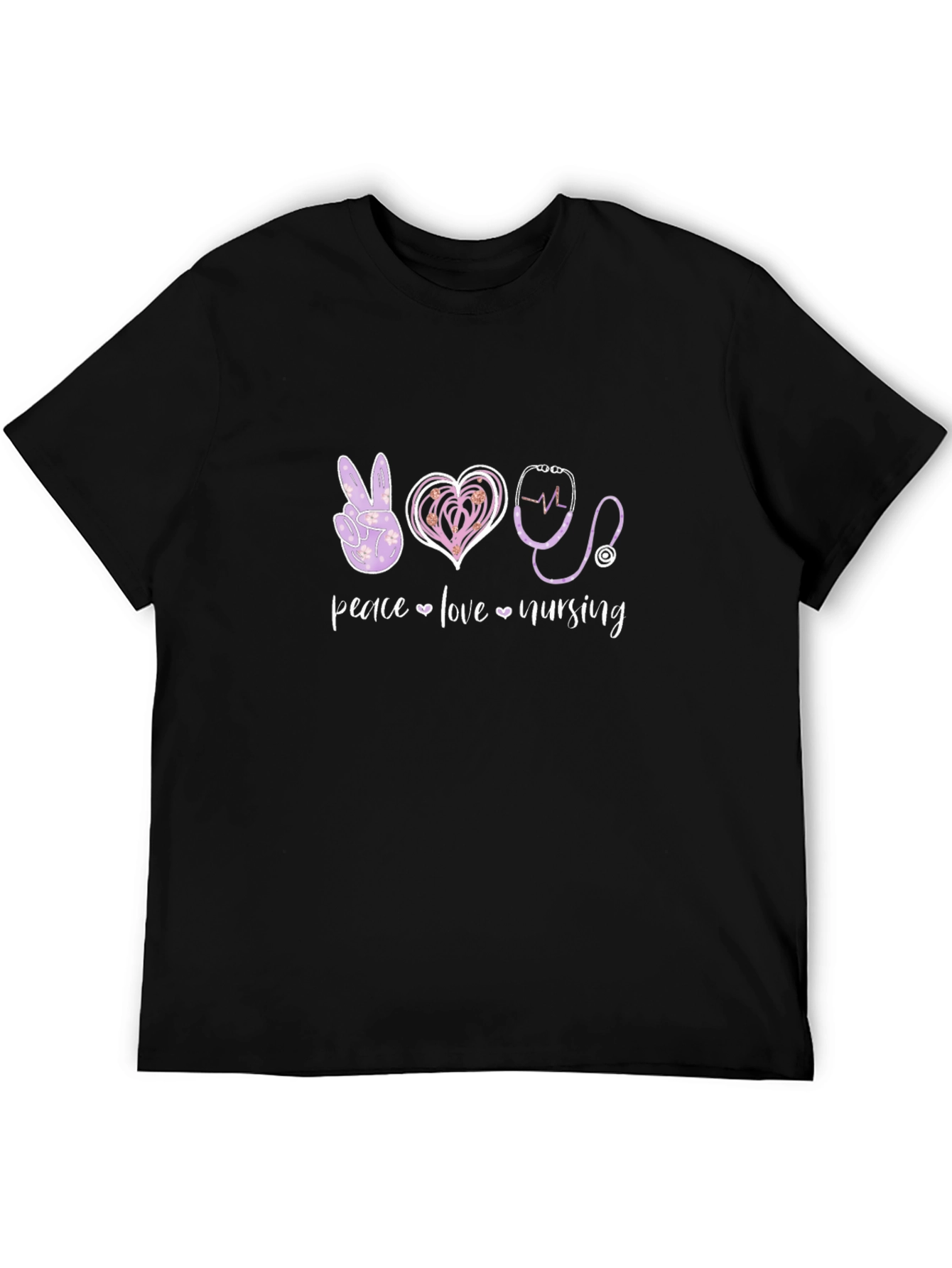 Peace Love Nursing Graphic T-Shirt