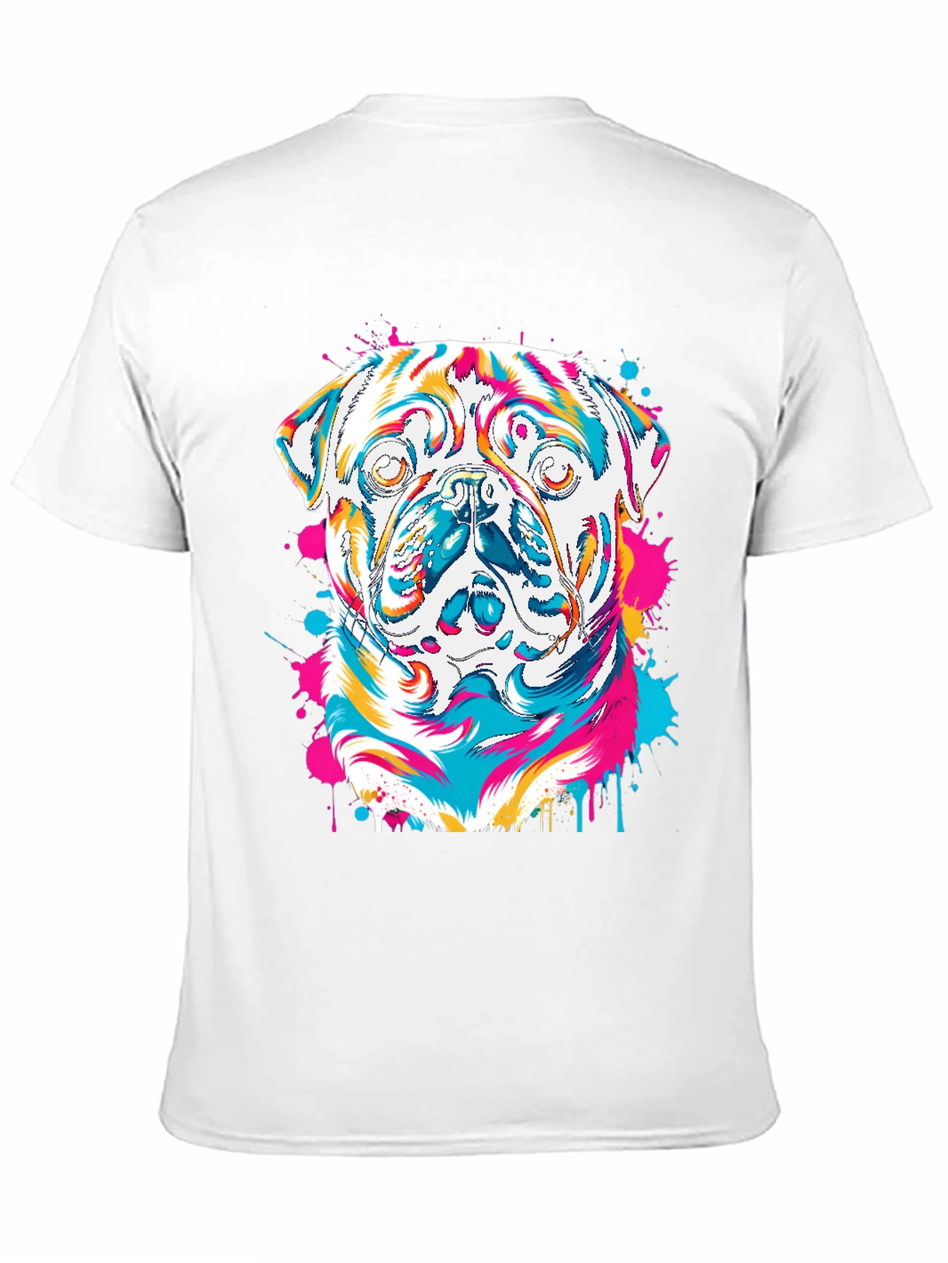 Colorful Pug Graphic T-Shirt