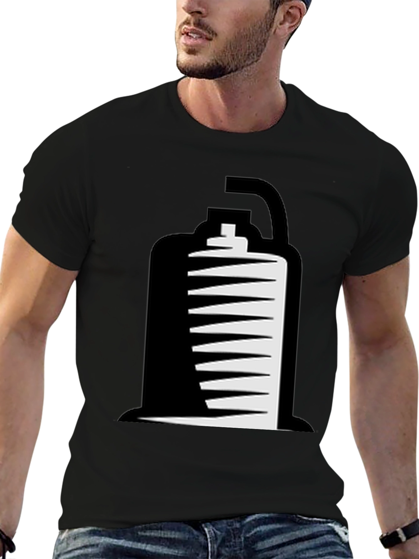 Mens Black T-Shirt with Shawarma Graphic