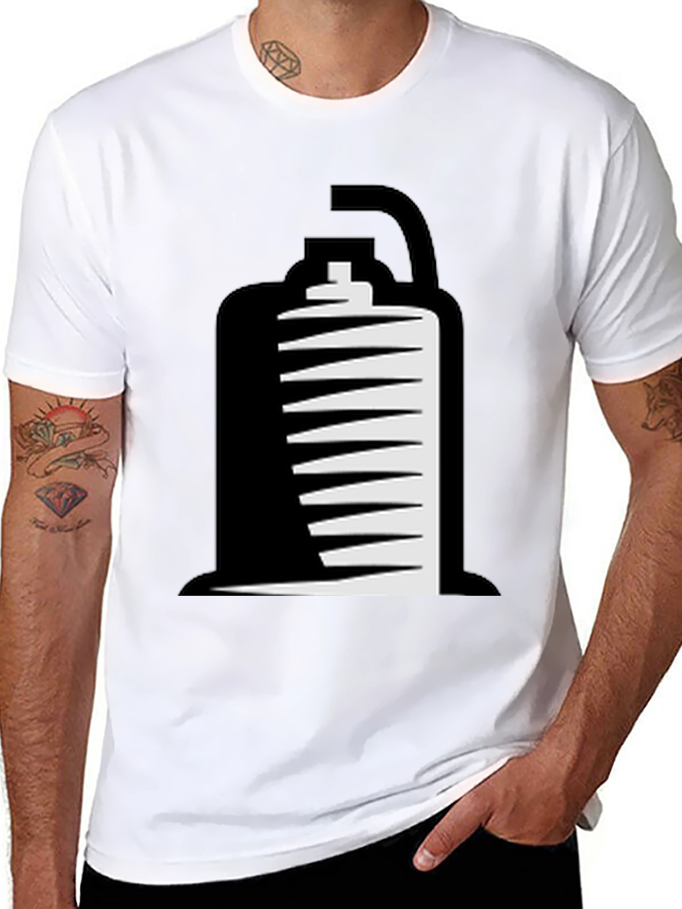 Mens Black T-Shirt with Shawarma Graphic