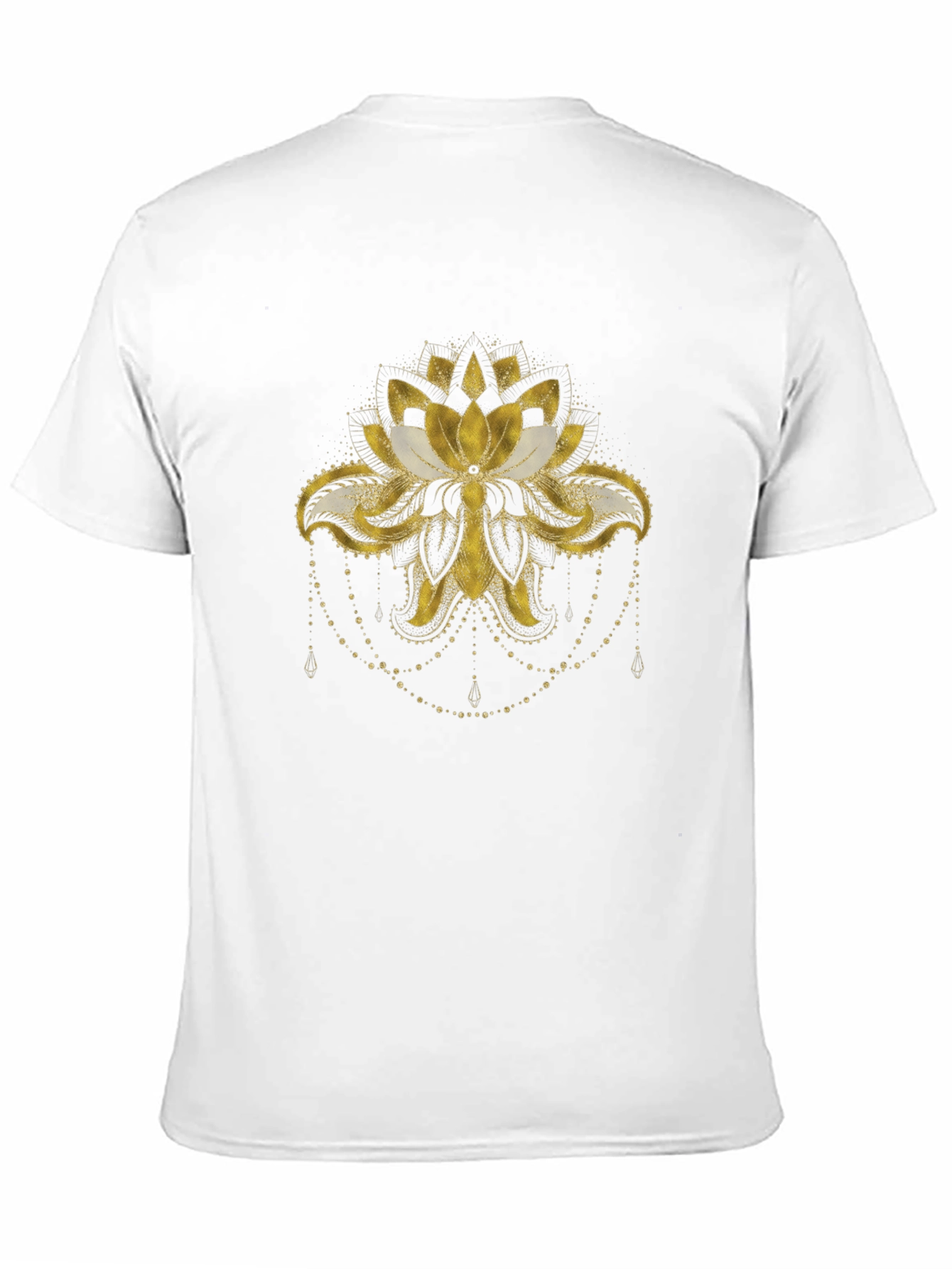 Lotus Gold Print Black T-Shirt