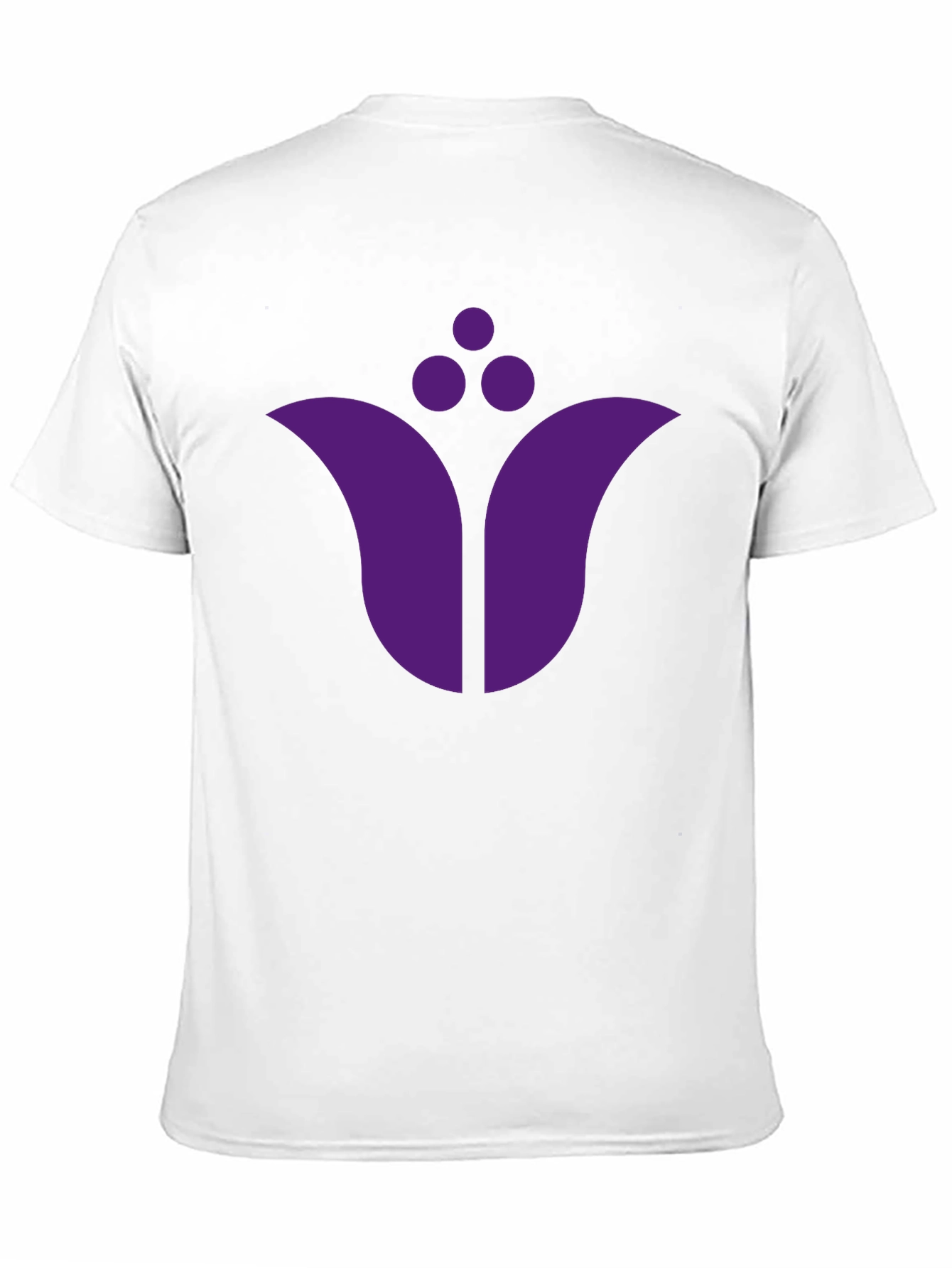 Black T-Shirt with Purple Floral Emblem