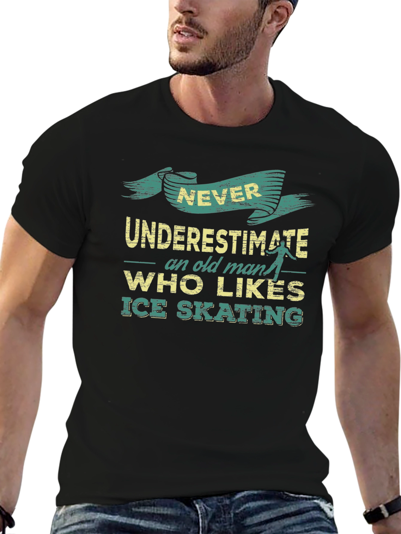 Ice Skating Old Man T-Shirt