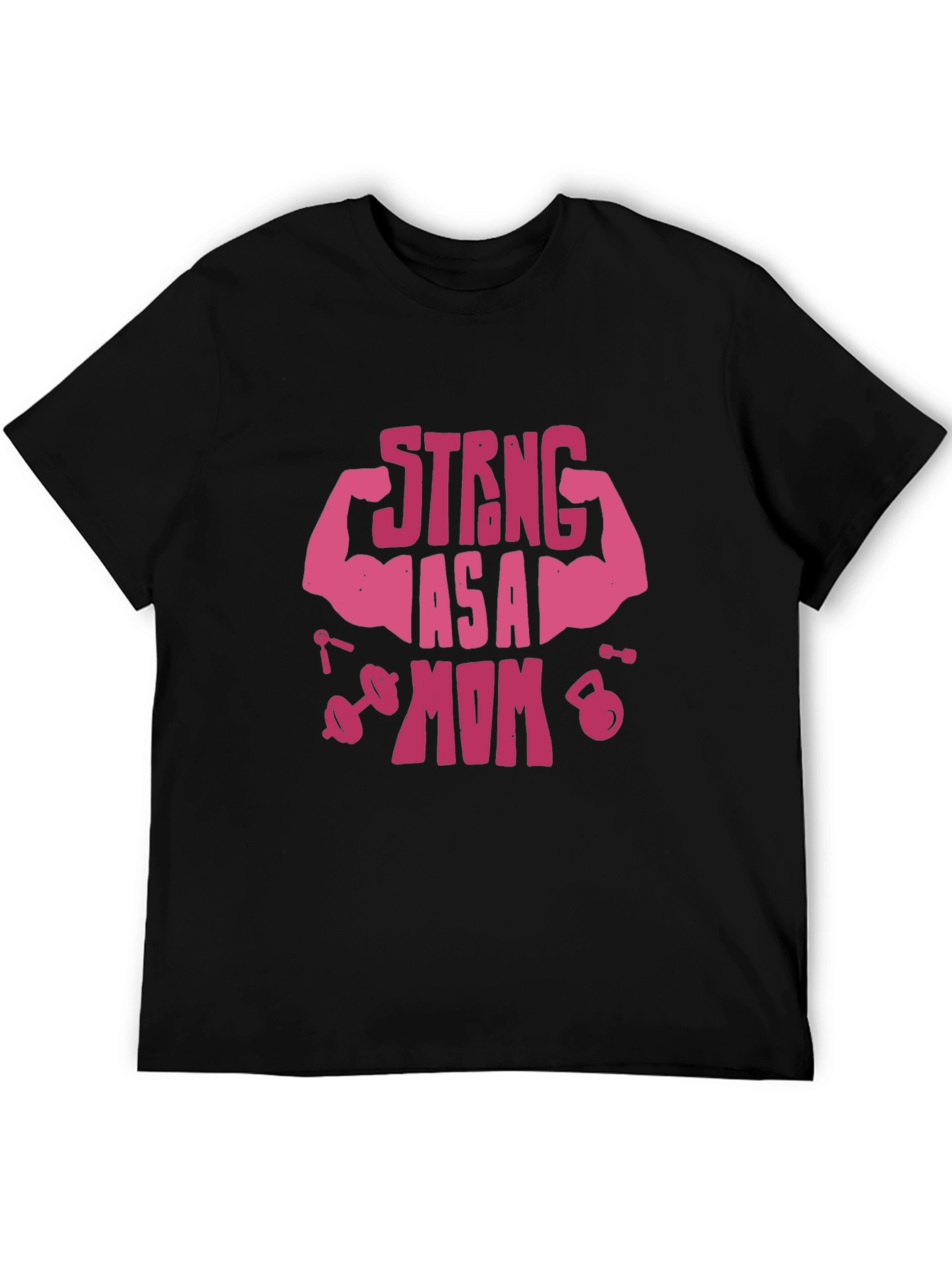 Strong As A Mom Graphic Tee - Black