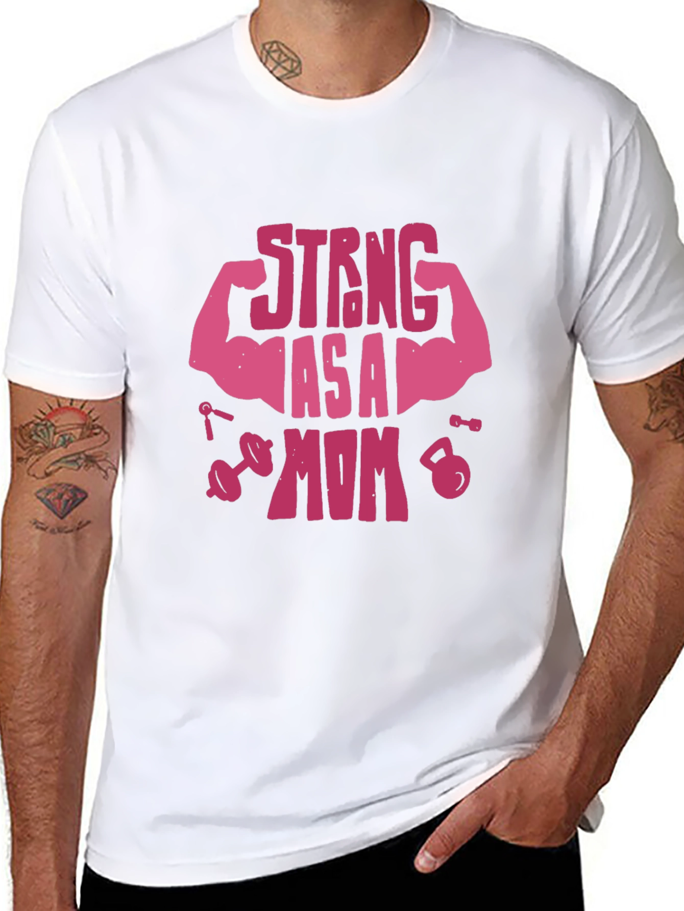 Strong As A Mom Graphic Tee - Black
