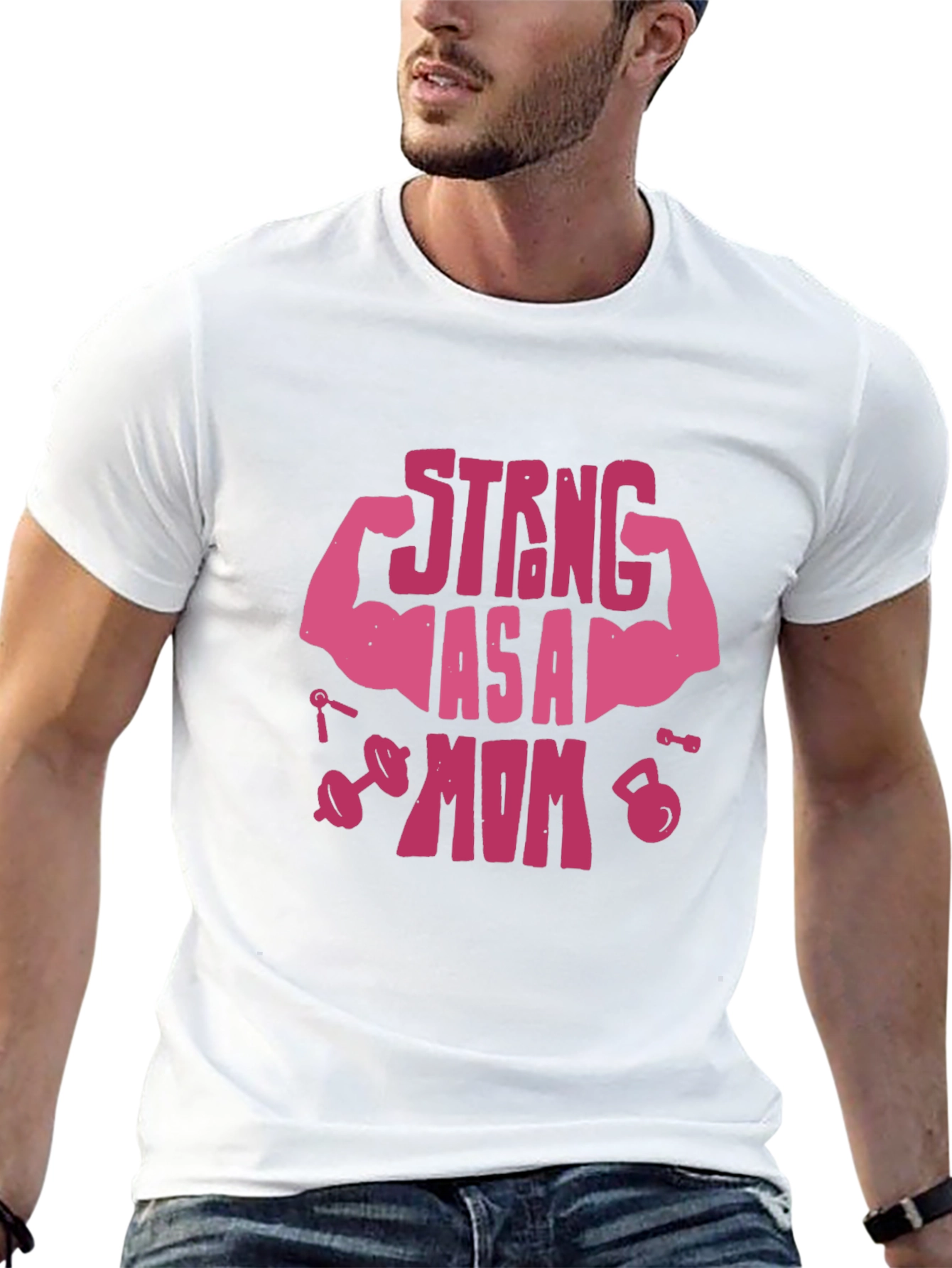 Strong As A Mom Graphic Tee - Black
