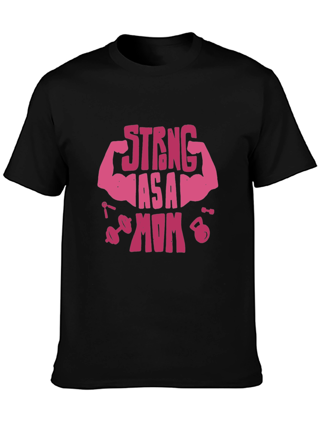 Strong As A Mom Graphic Tee - Black