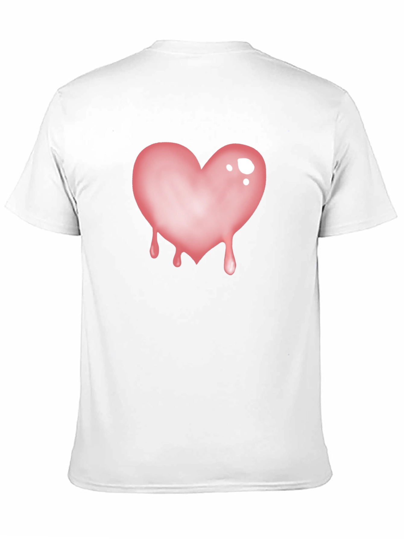 Black T-Shirt with Dripping Heart Graphic
